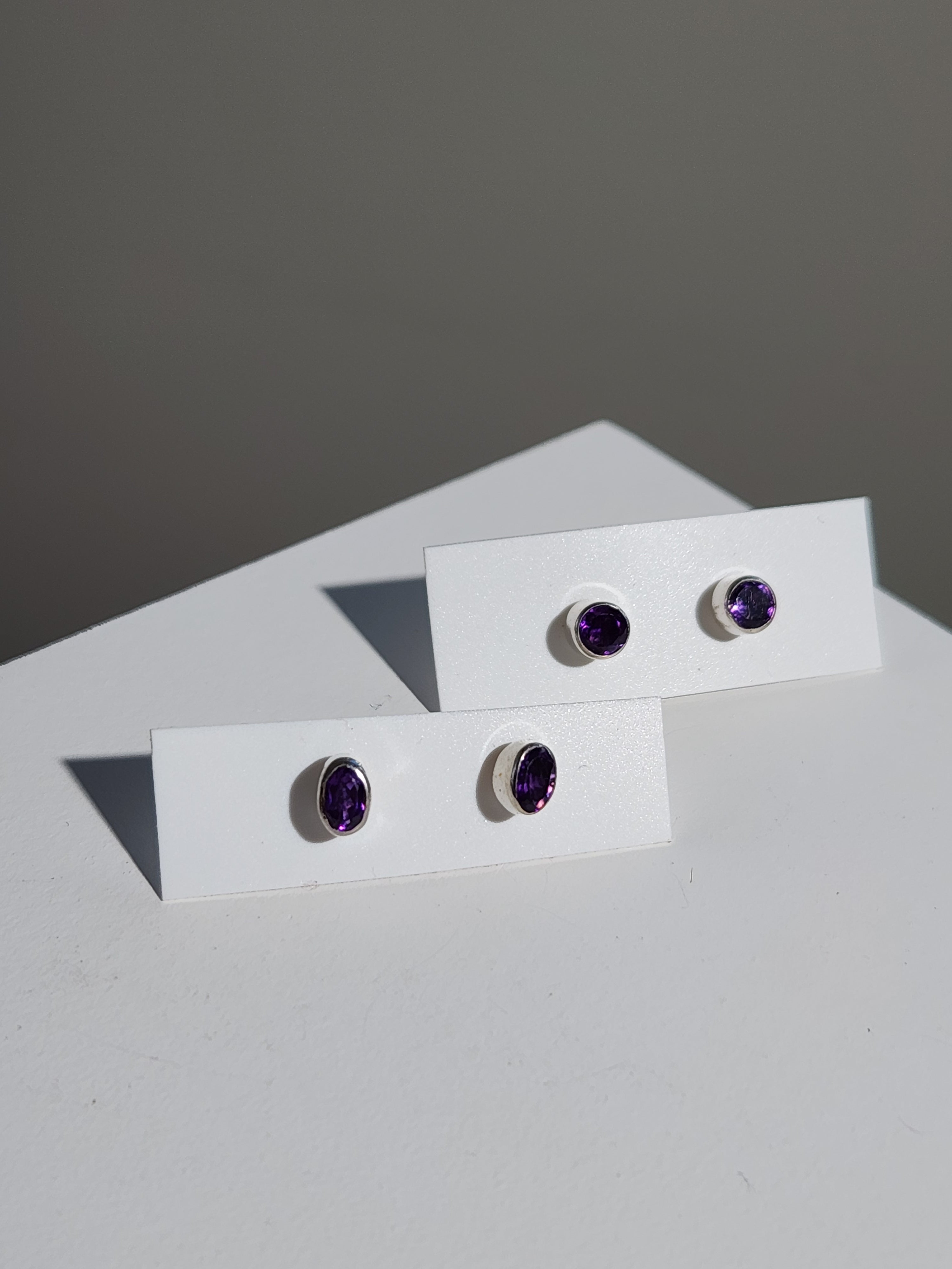 Amethyst Faceted Stud Earrings