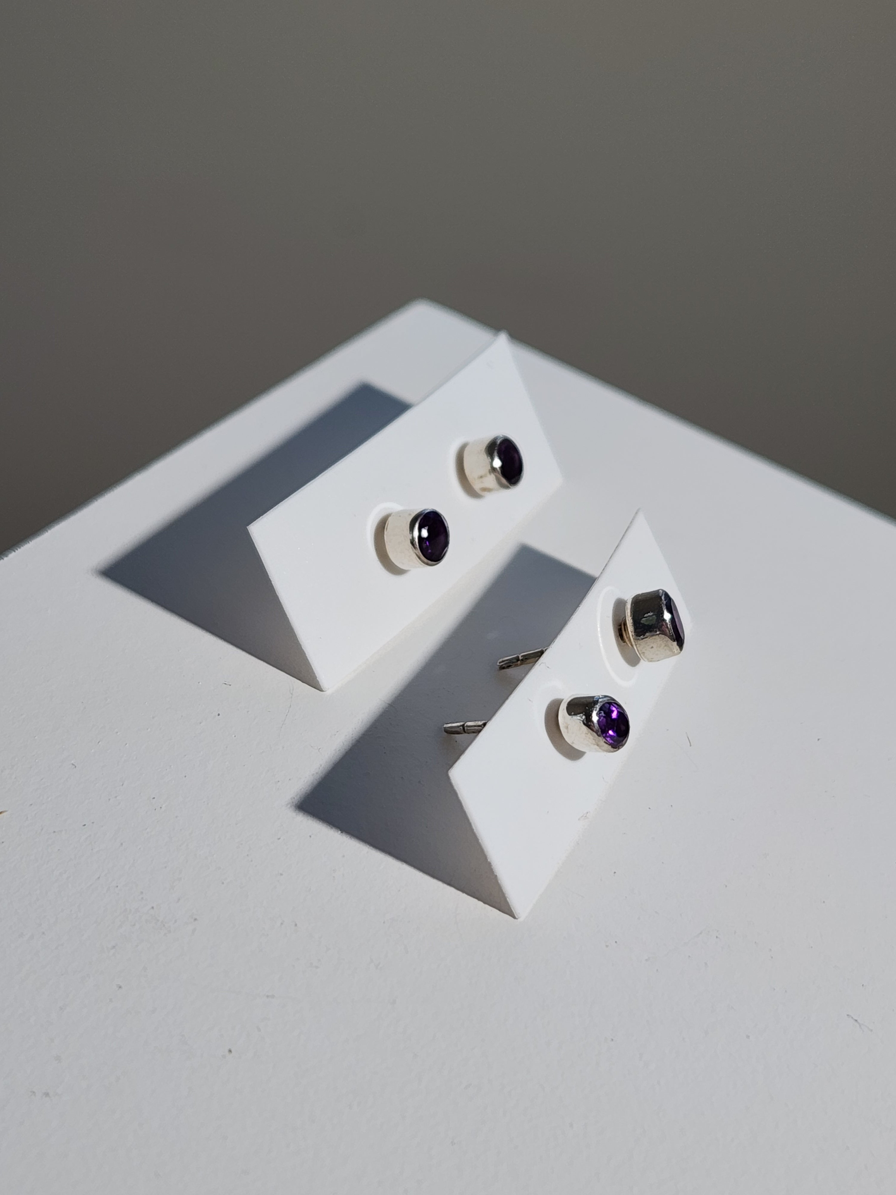 Amethyst Faceted Stud Earrings