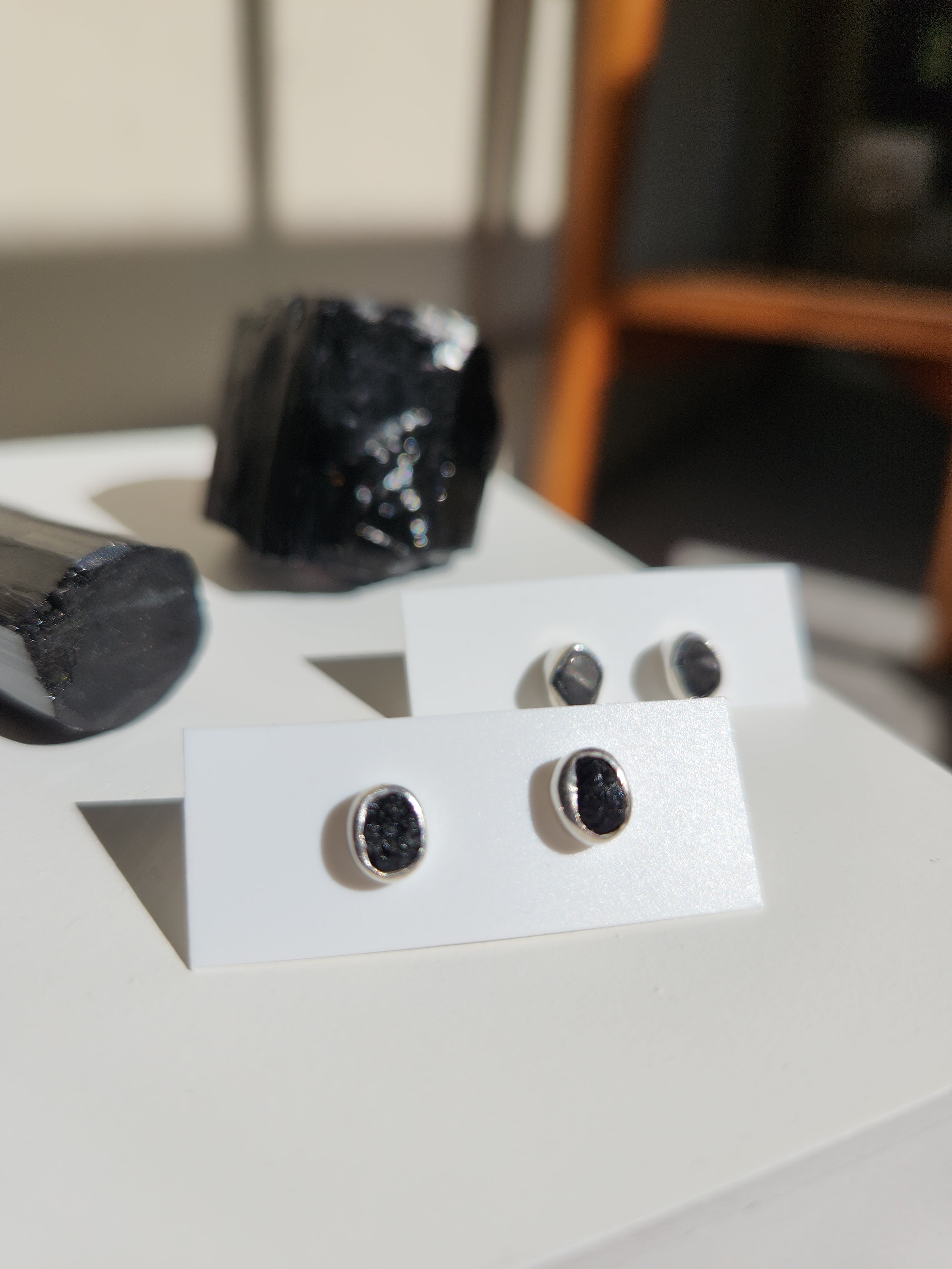 Tourmaline Bezel Stud Earrings