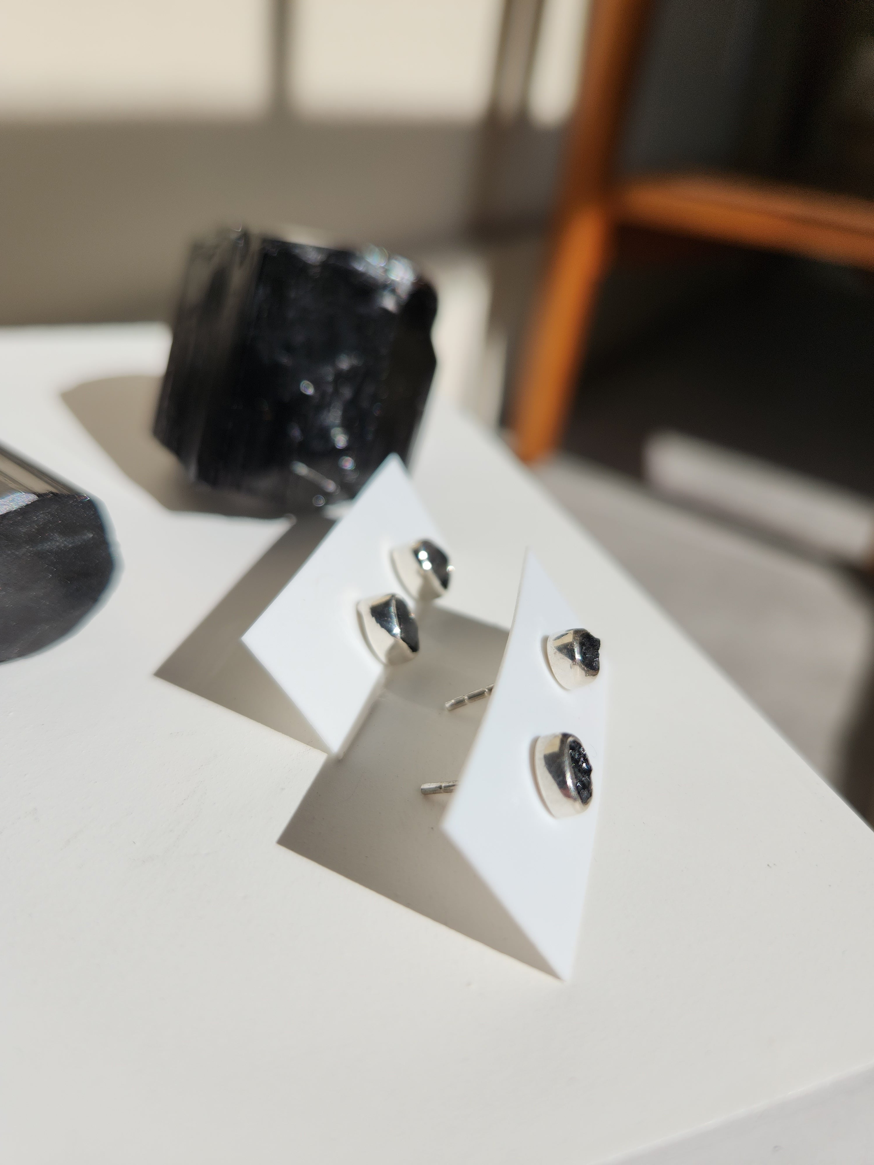 Tourmaline Bezel Stud Earrings
