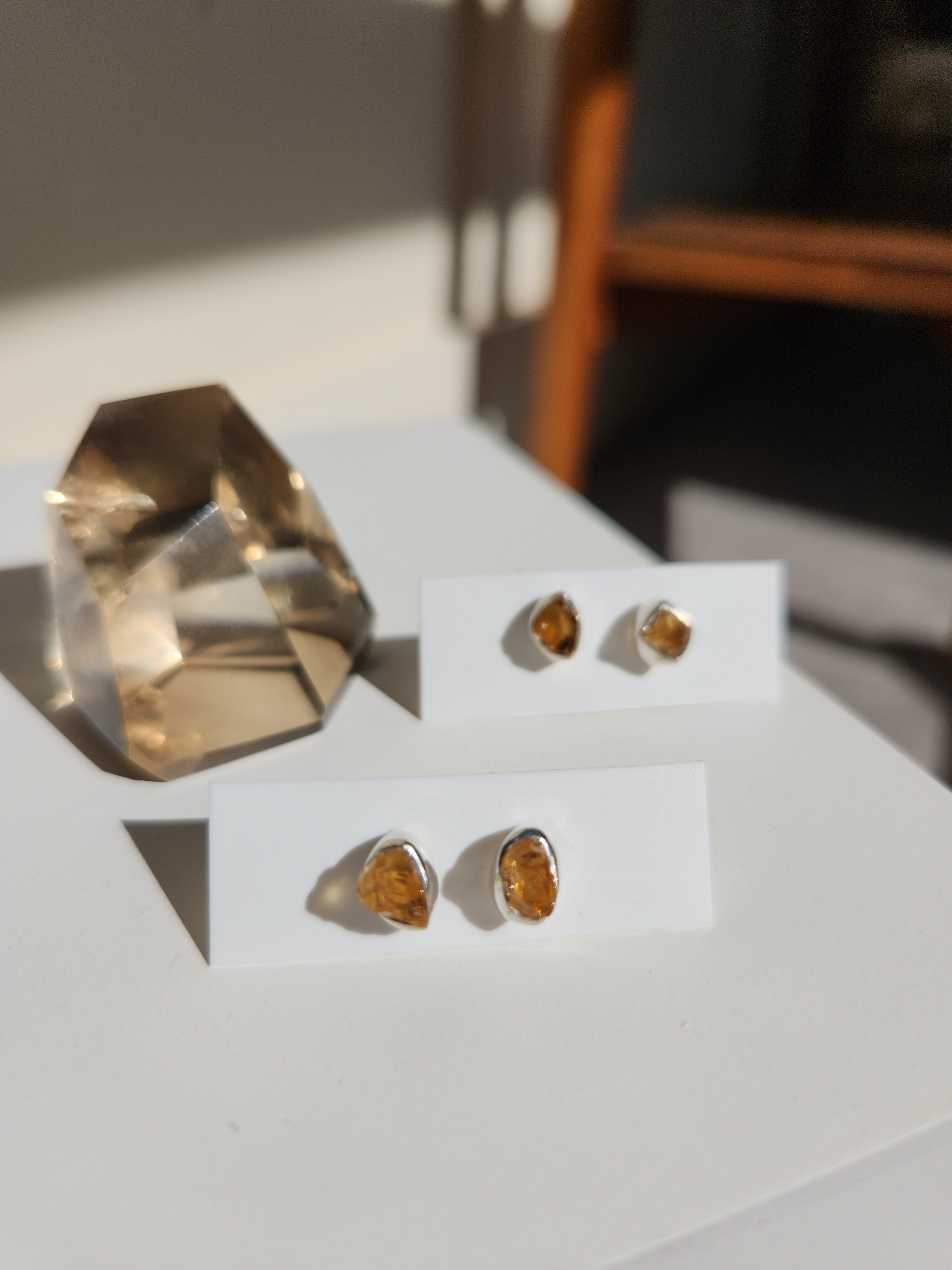 Citrine Raw Stud Earrings