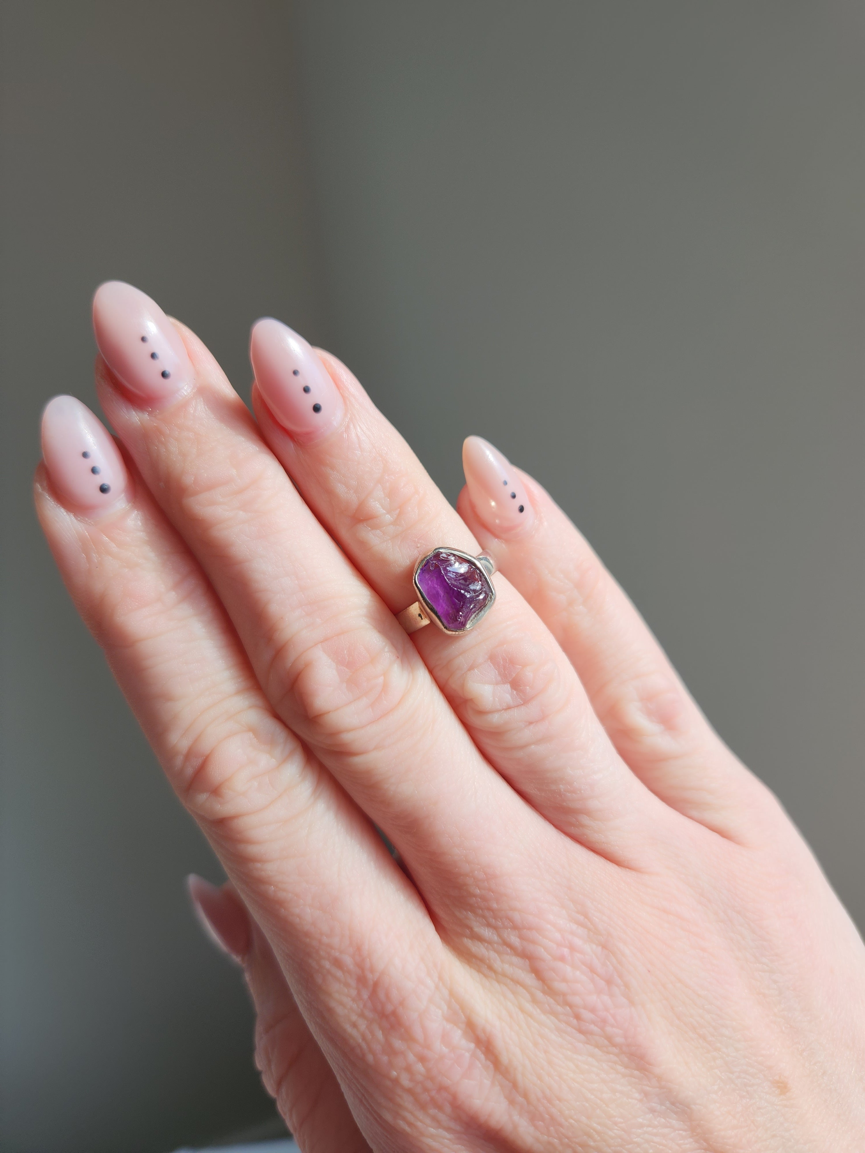 Amethyst Raw Ring 001 | Size 5
