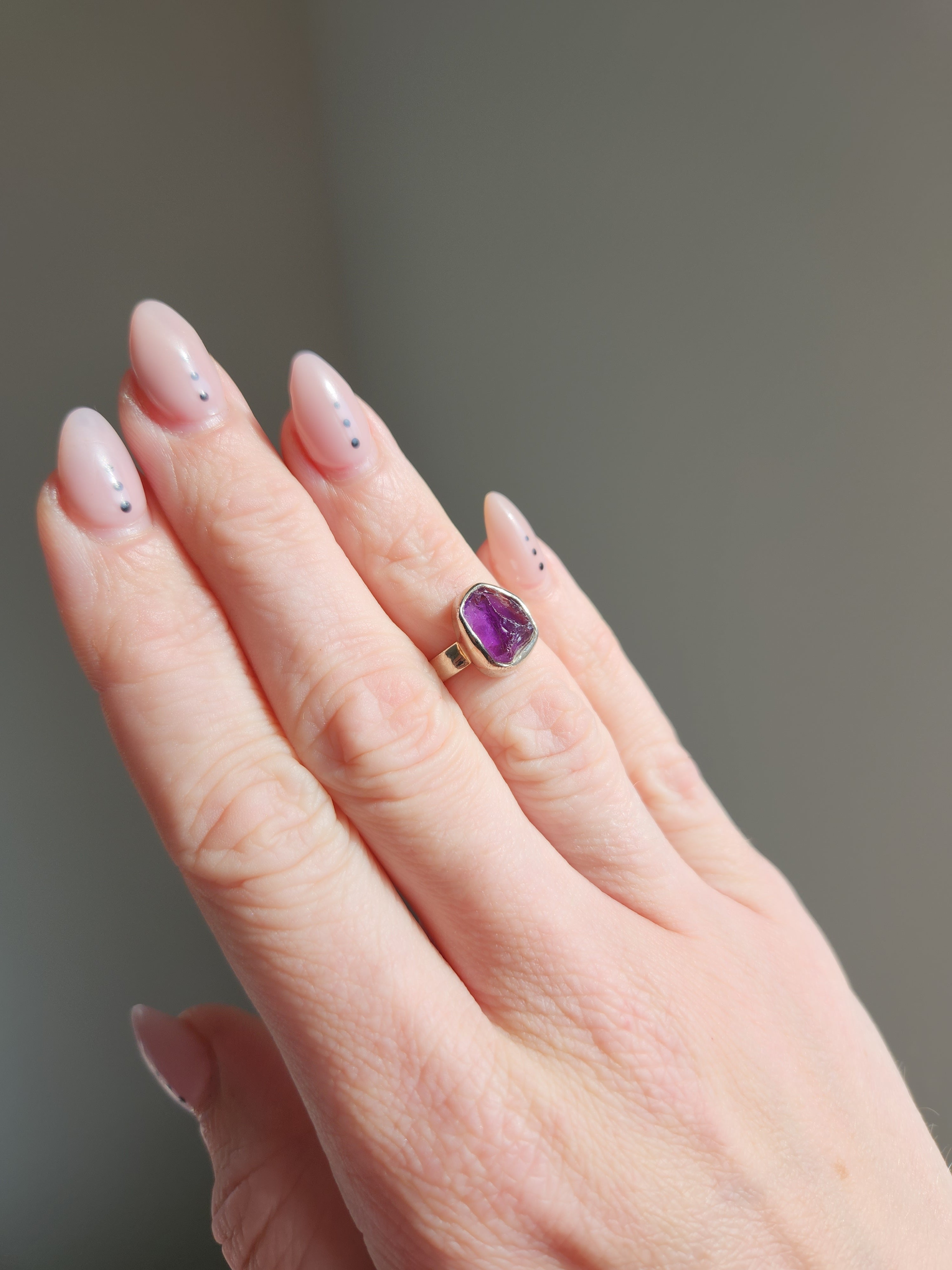 Amethyst Raw Ring 001 | Size 5