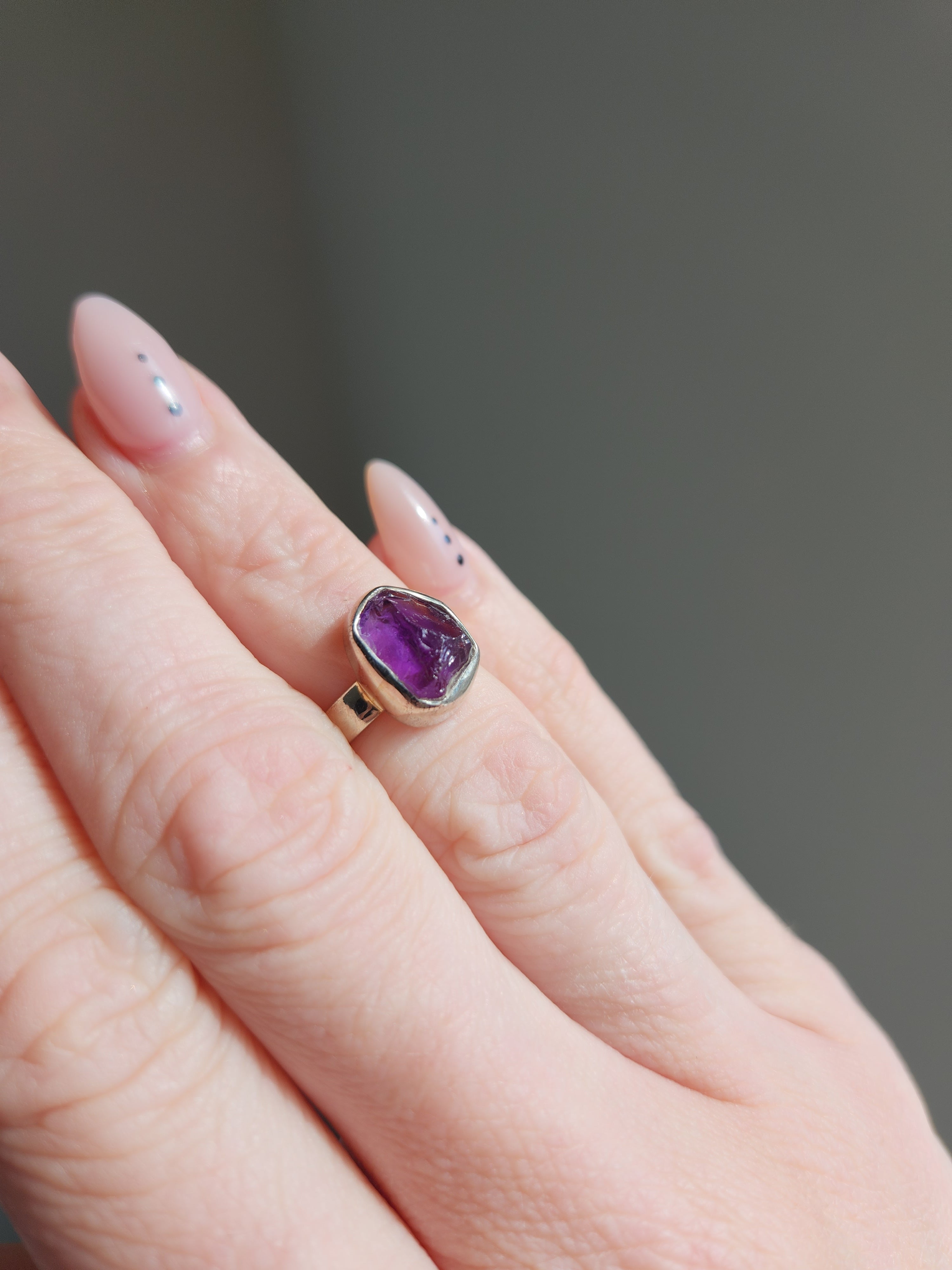 Amethyst Raw Ring 001 | Size 5