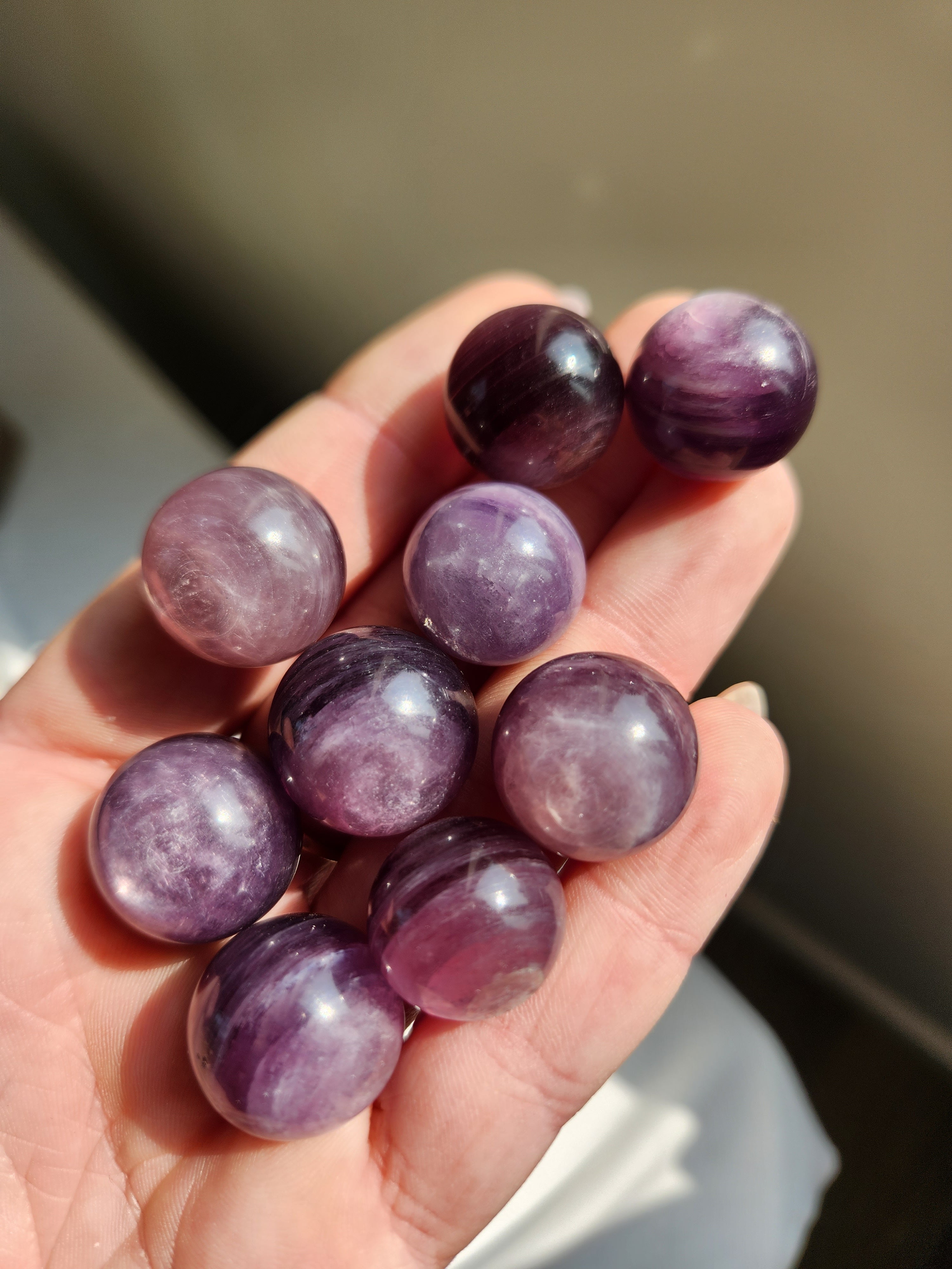 Gem Lepidolite Spheres