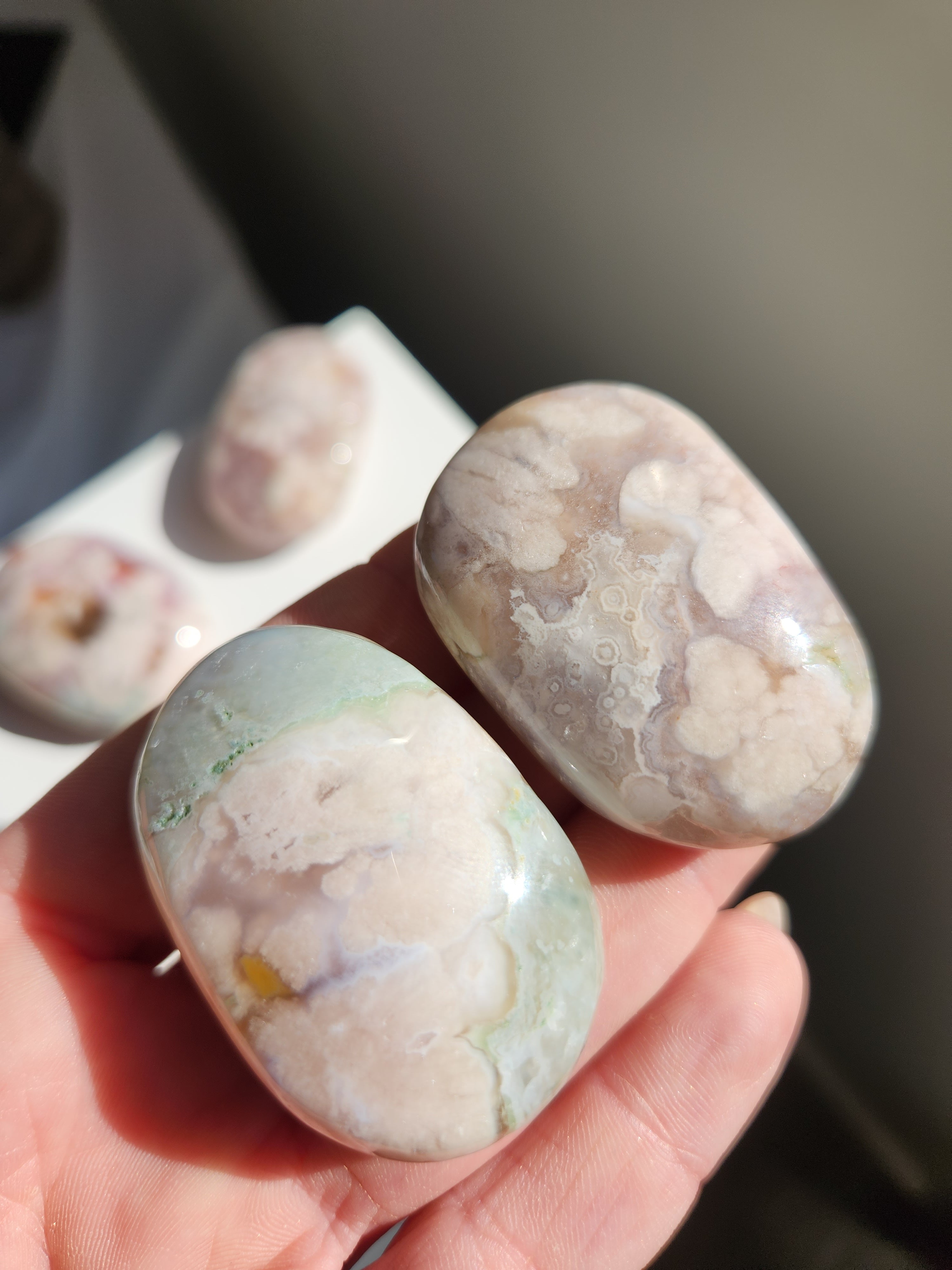 Pink Amethyst x Flower Agate Mini Palm