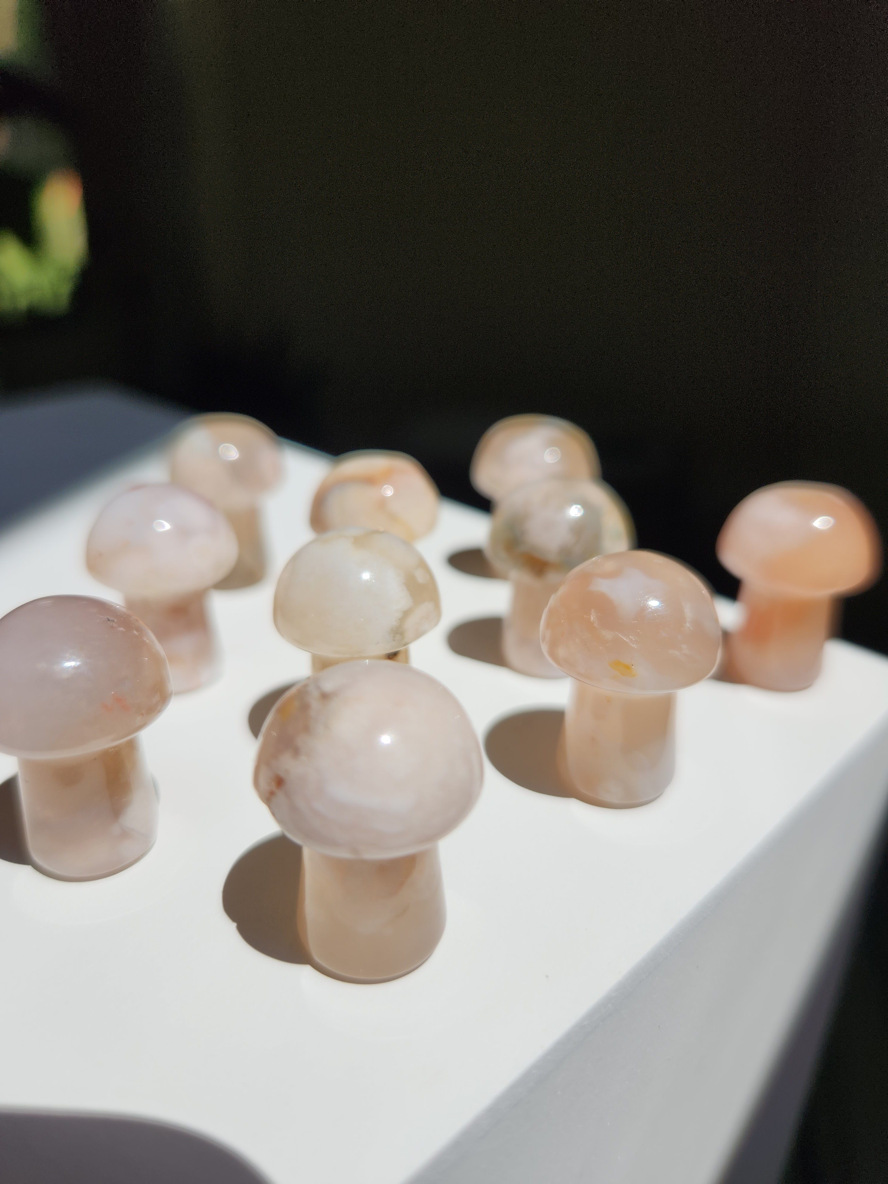 Flower Agate Mini Mushroom