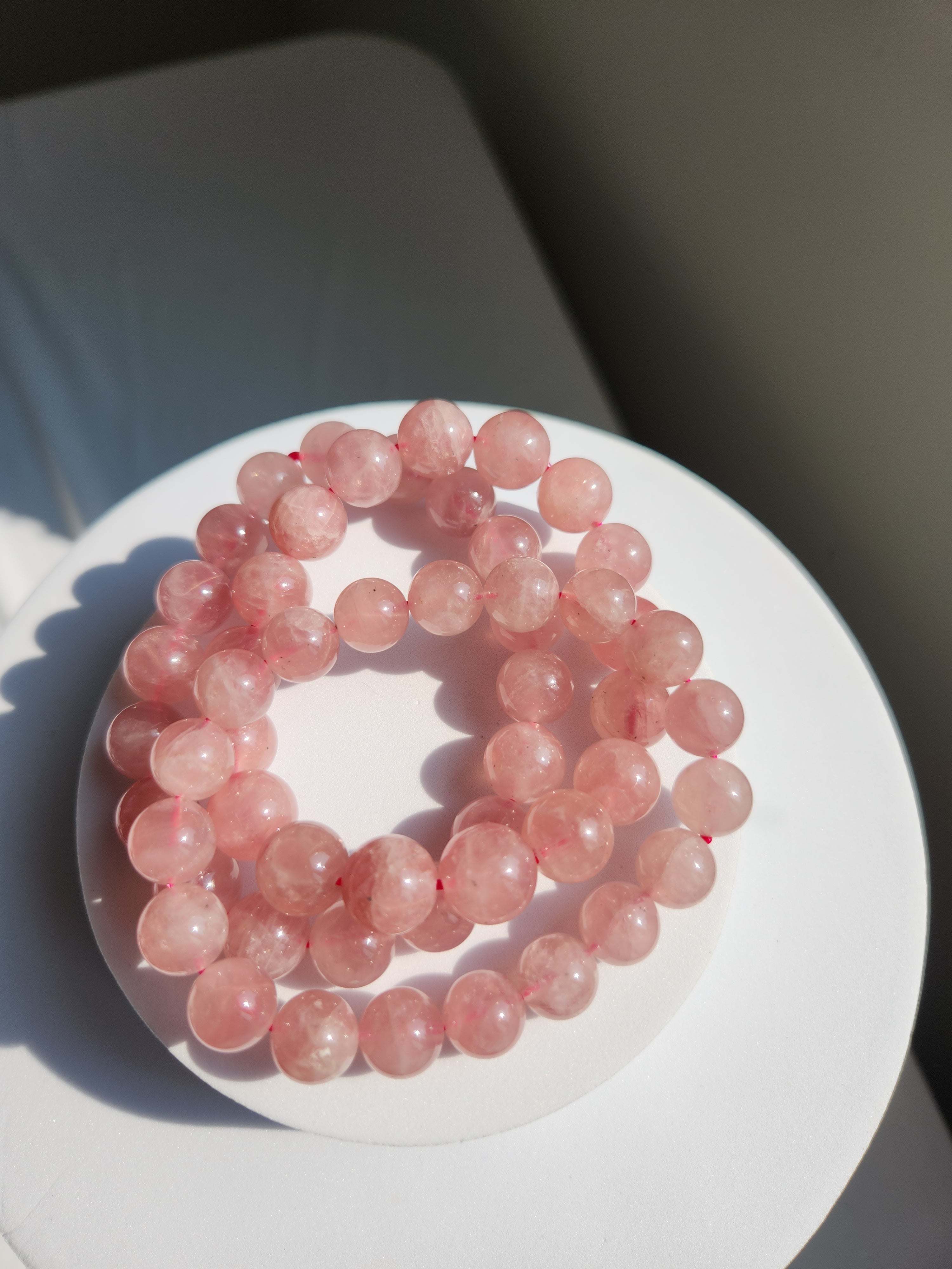 Rose Quartz Bead Bracelet | 11mm