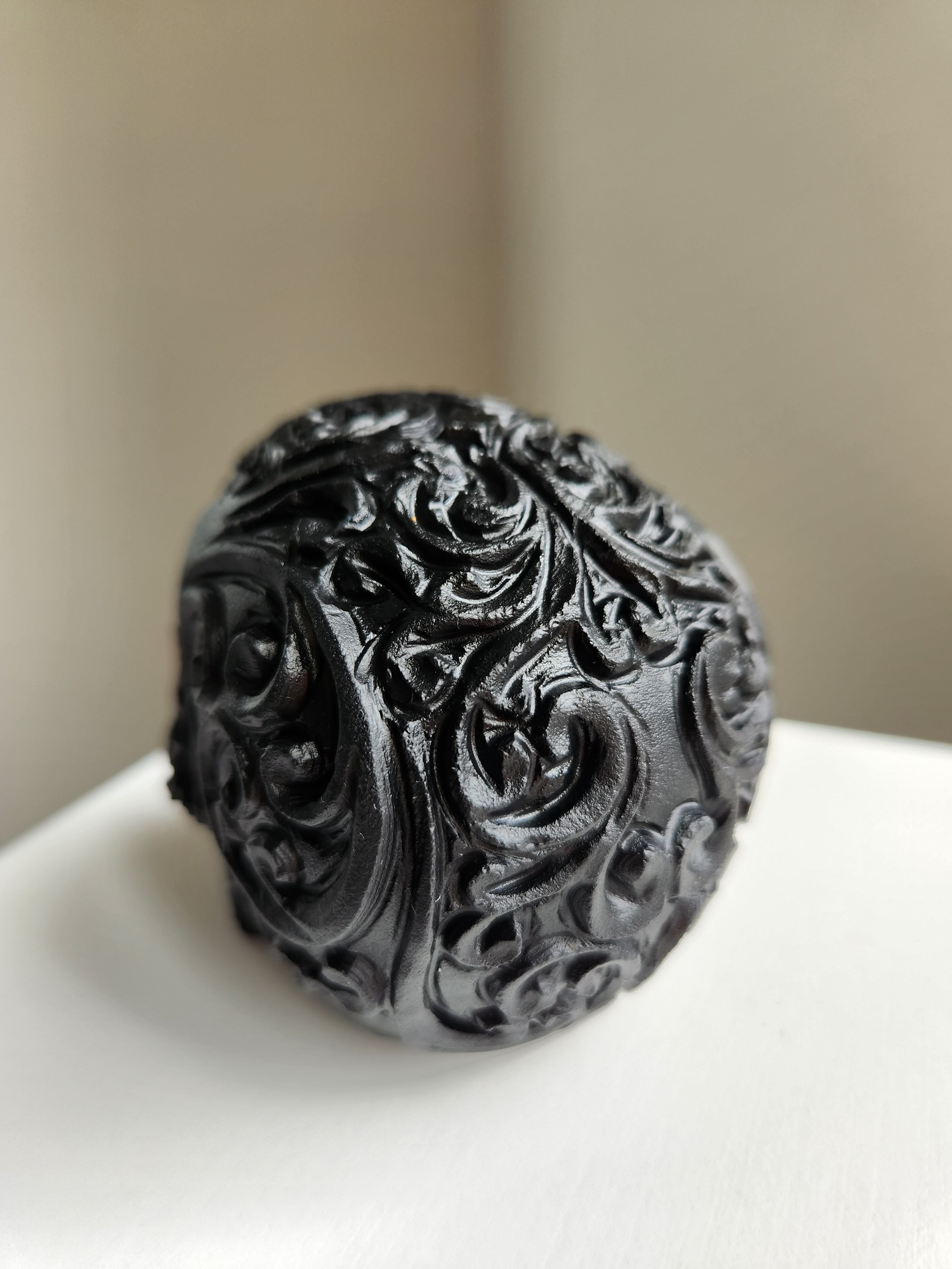 Obsidian Carved Skull