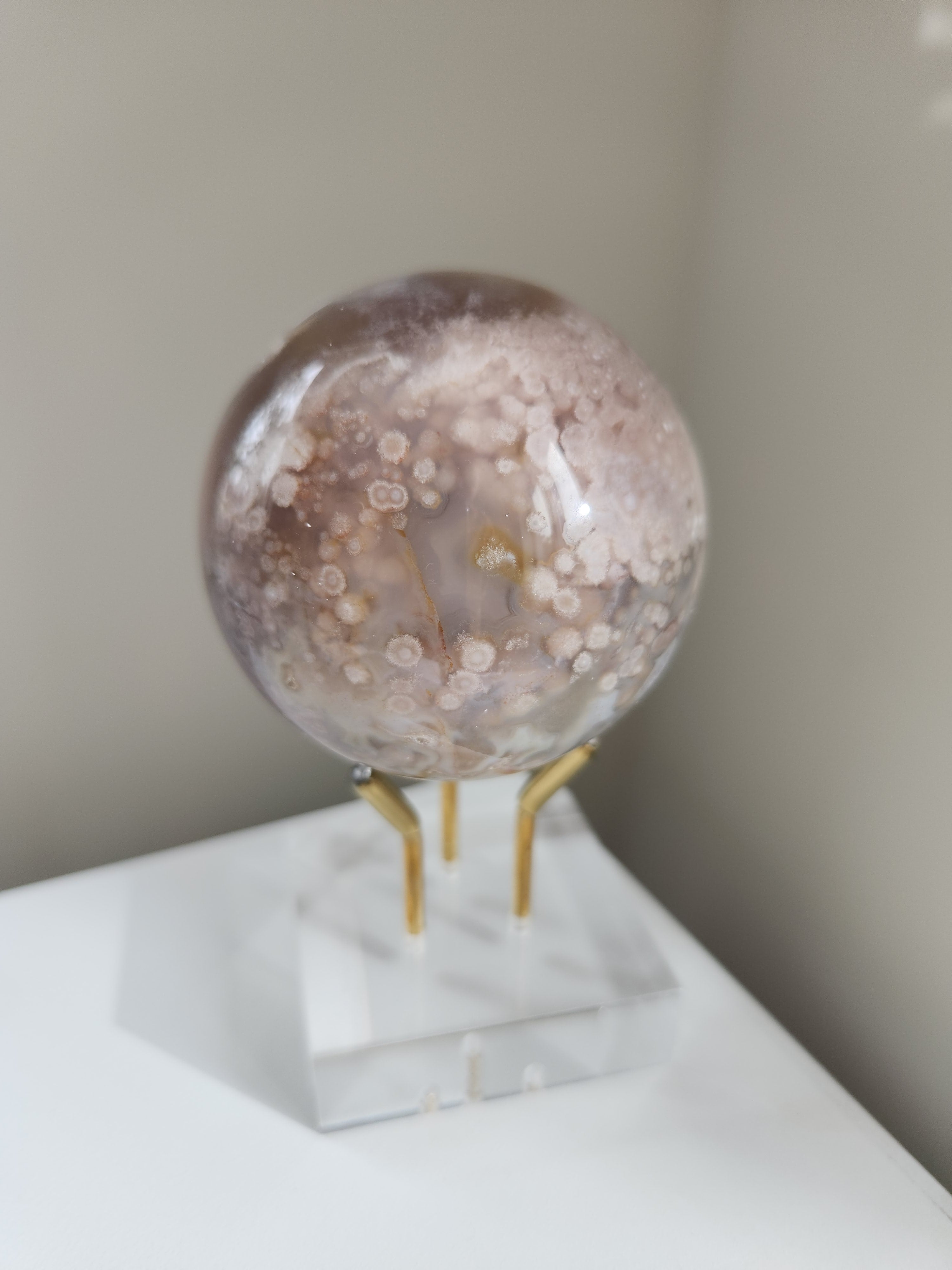 Flower Agate Sphere 007