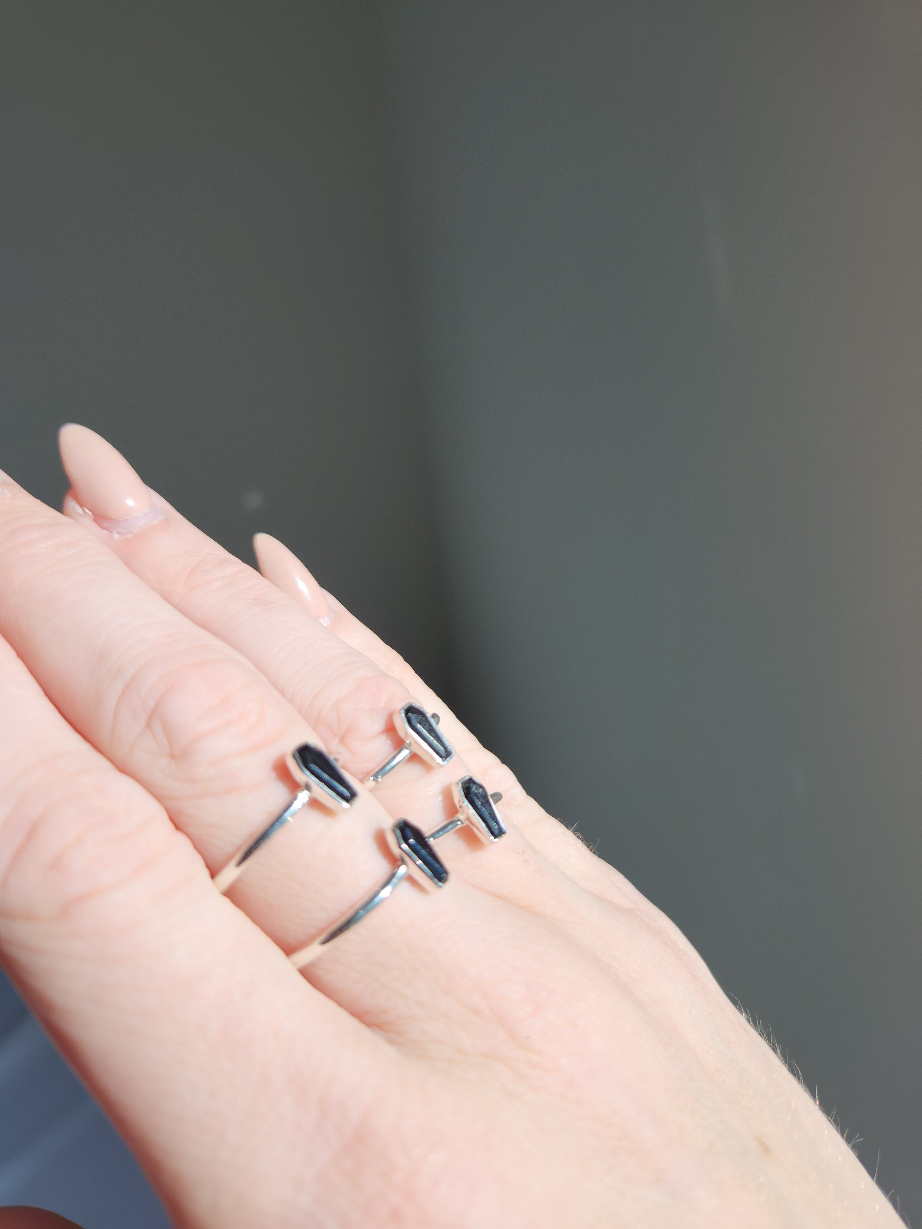 Black Tourmaline Coffin Ring