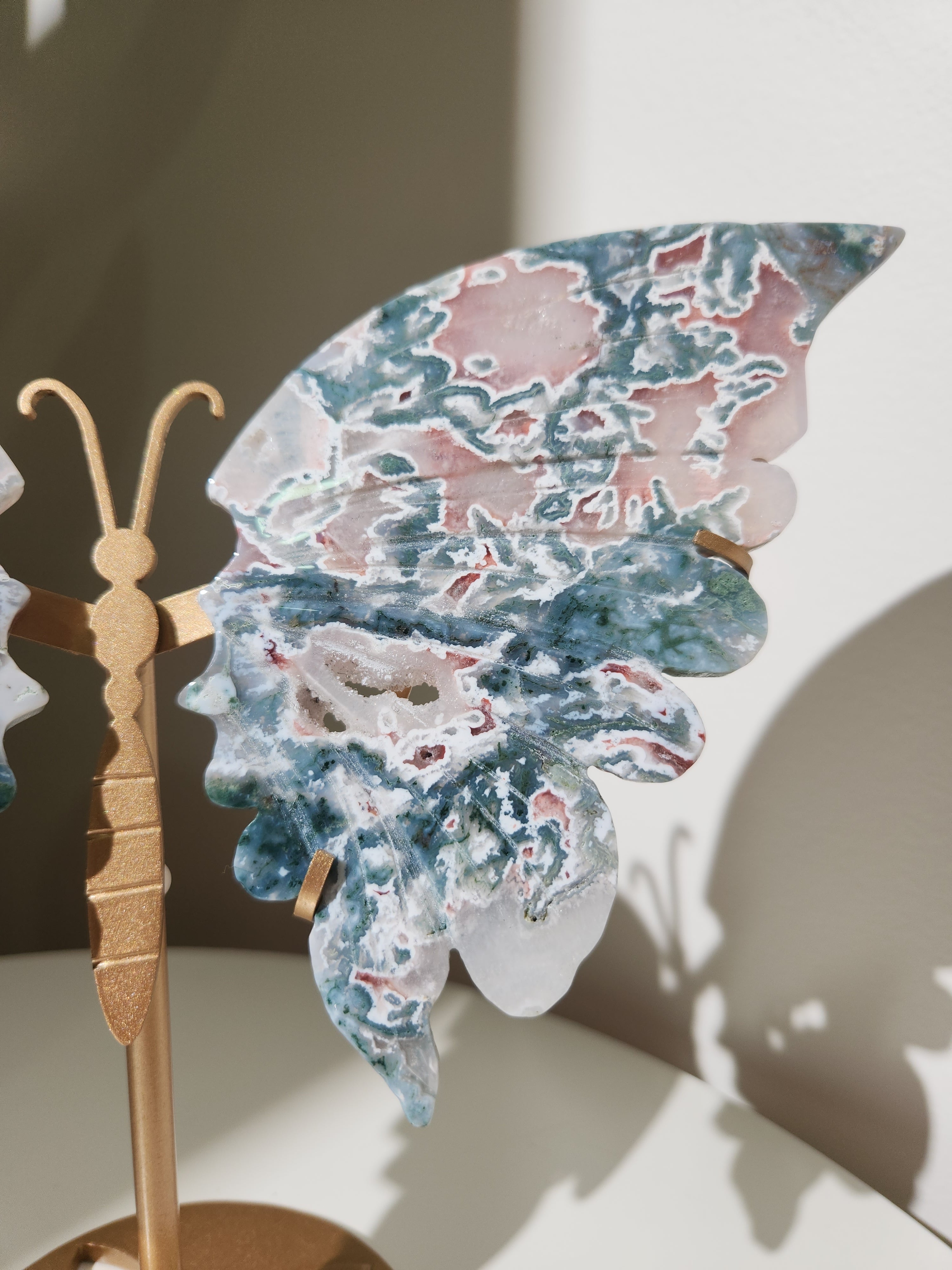 Pink Moss Agate Butterfly 001