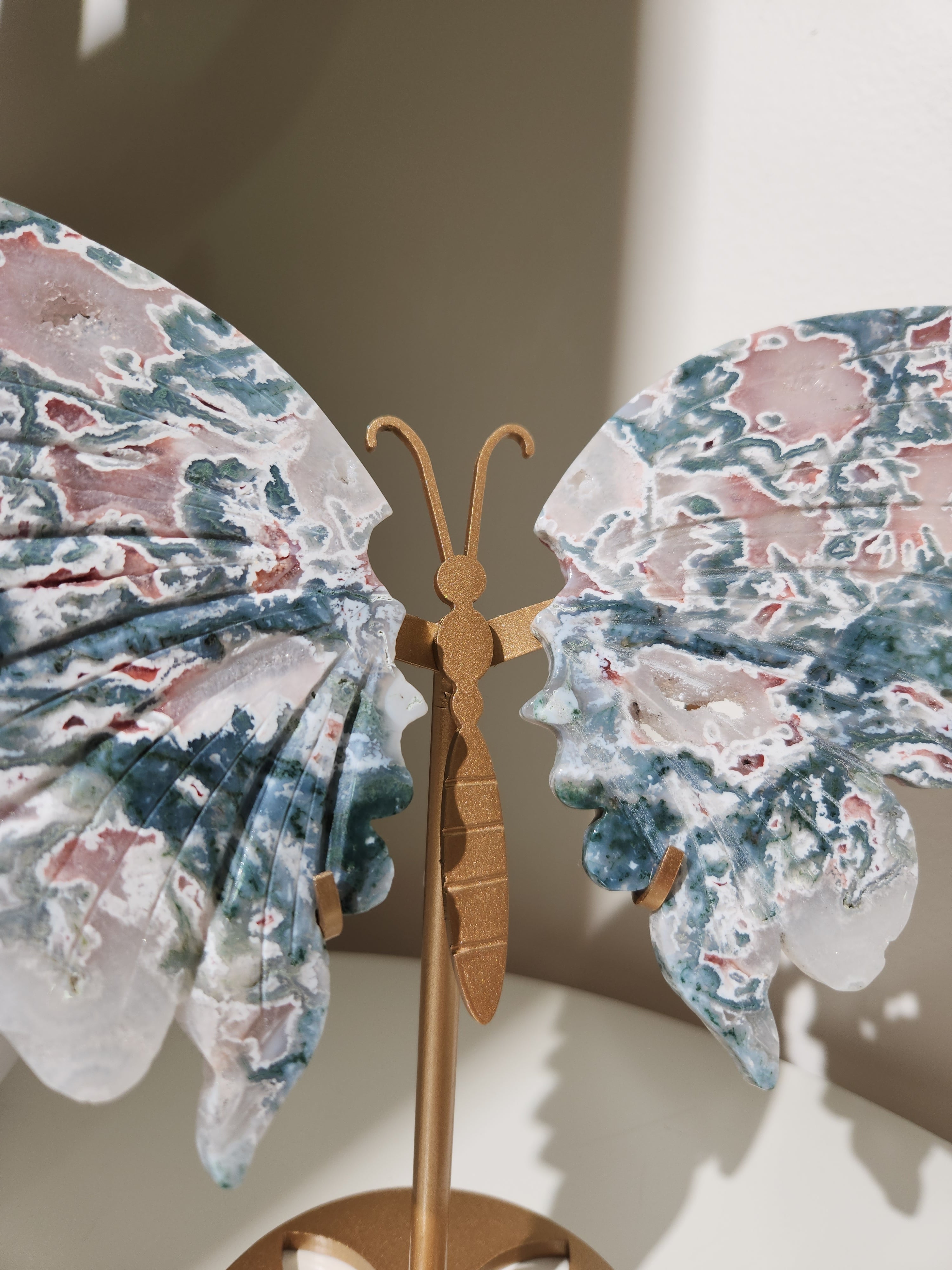 Pink Moss Agate Butterfly 001