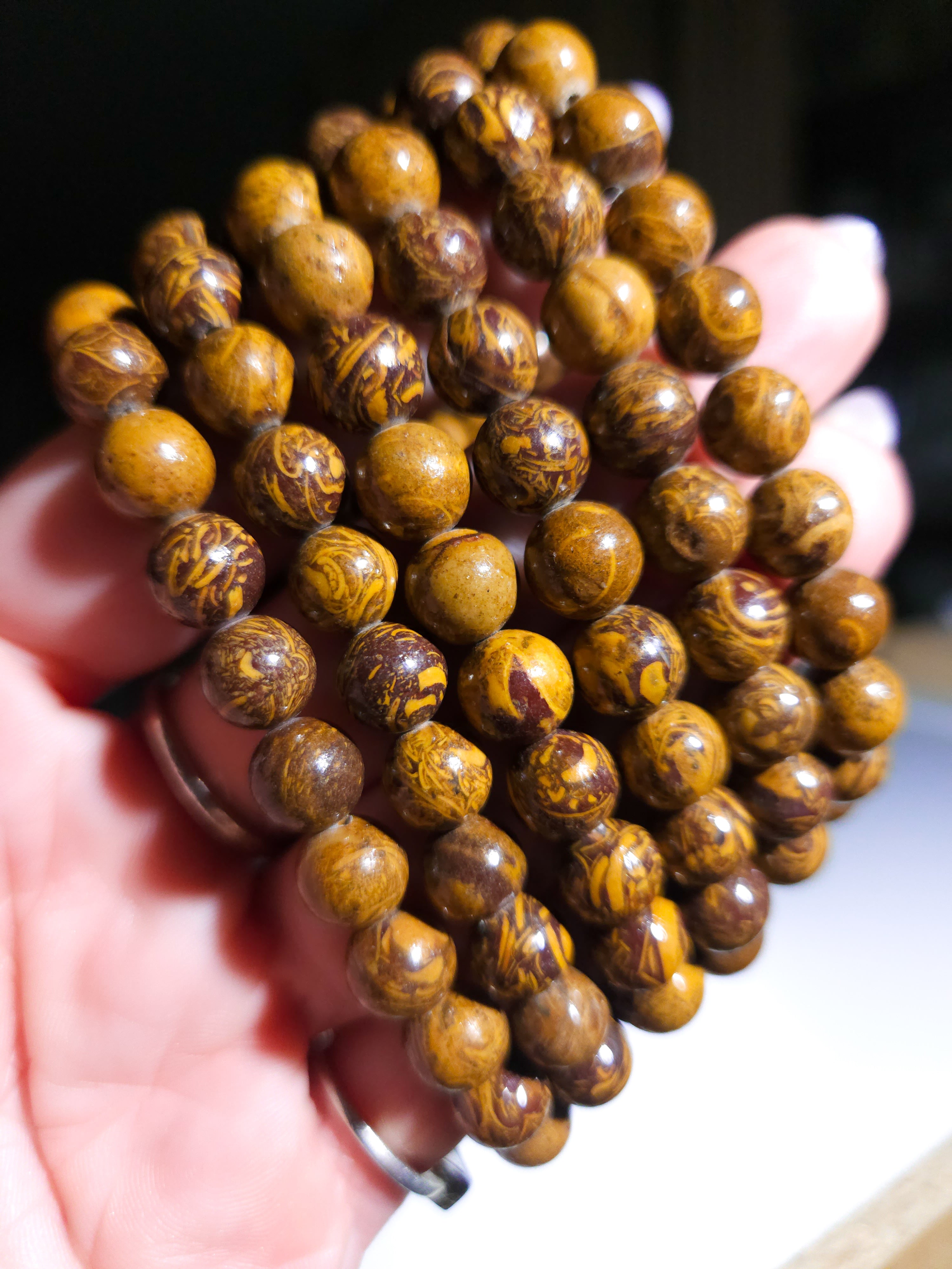 Calligraphy Jasper bracelet | 8mm