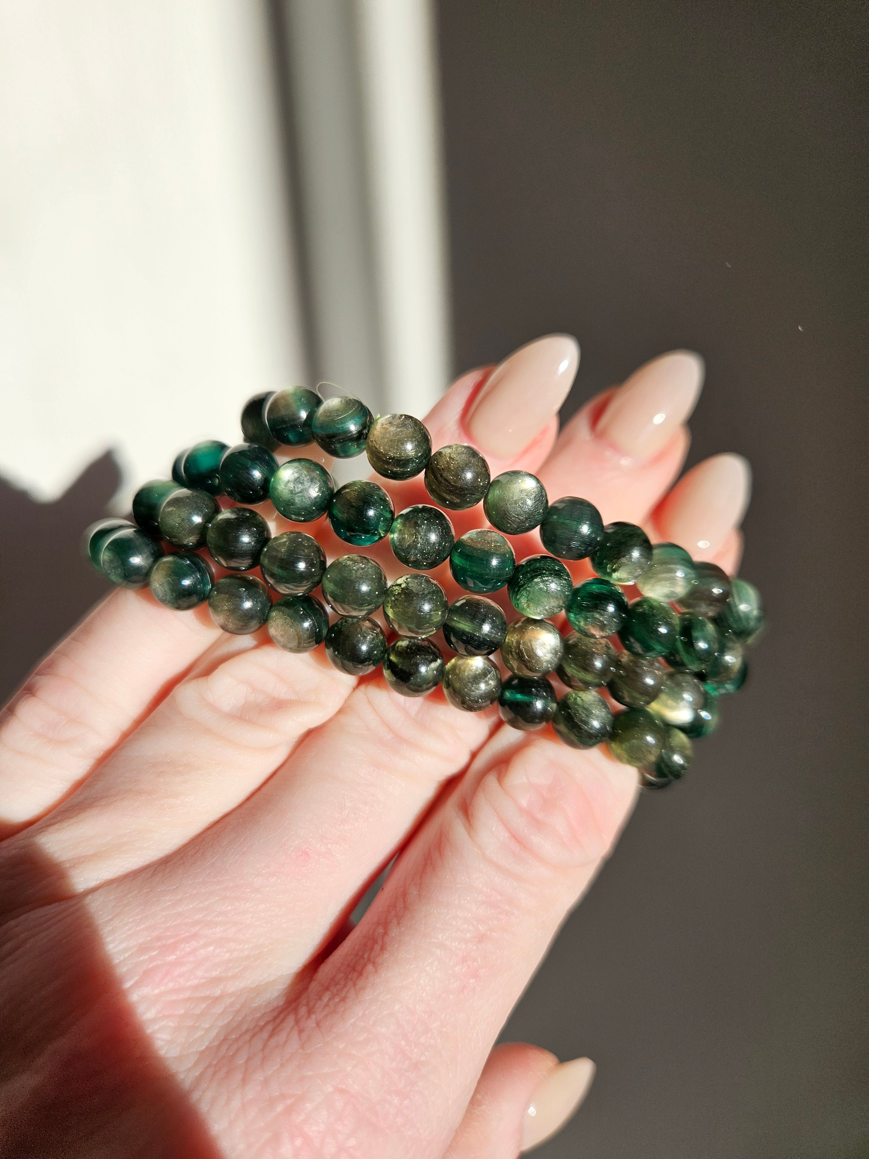 Forest Green Lepidolite Bracelet | 7mm