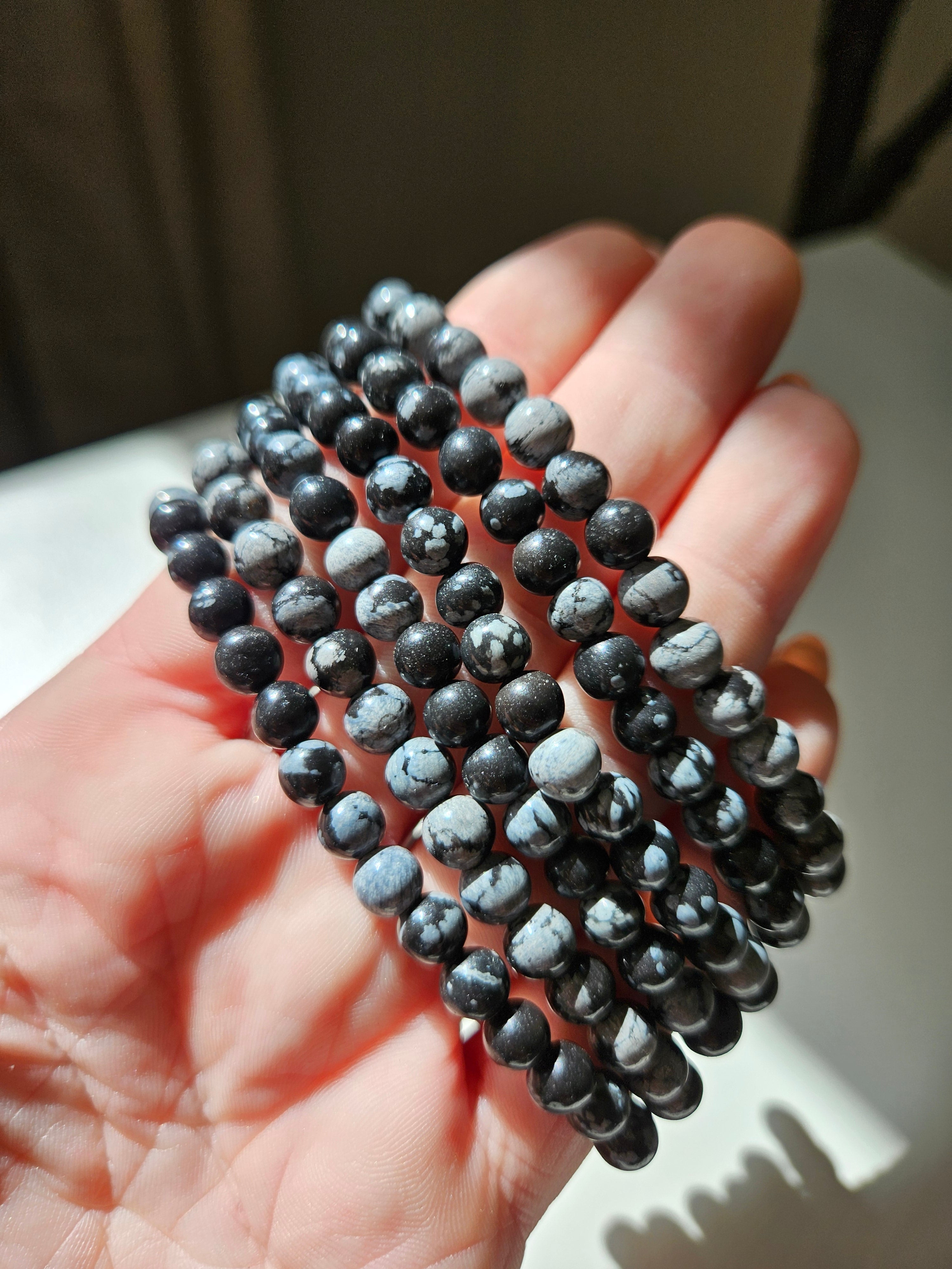 Snowflake Obsidian Bracelet | 6mm