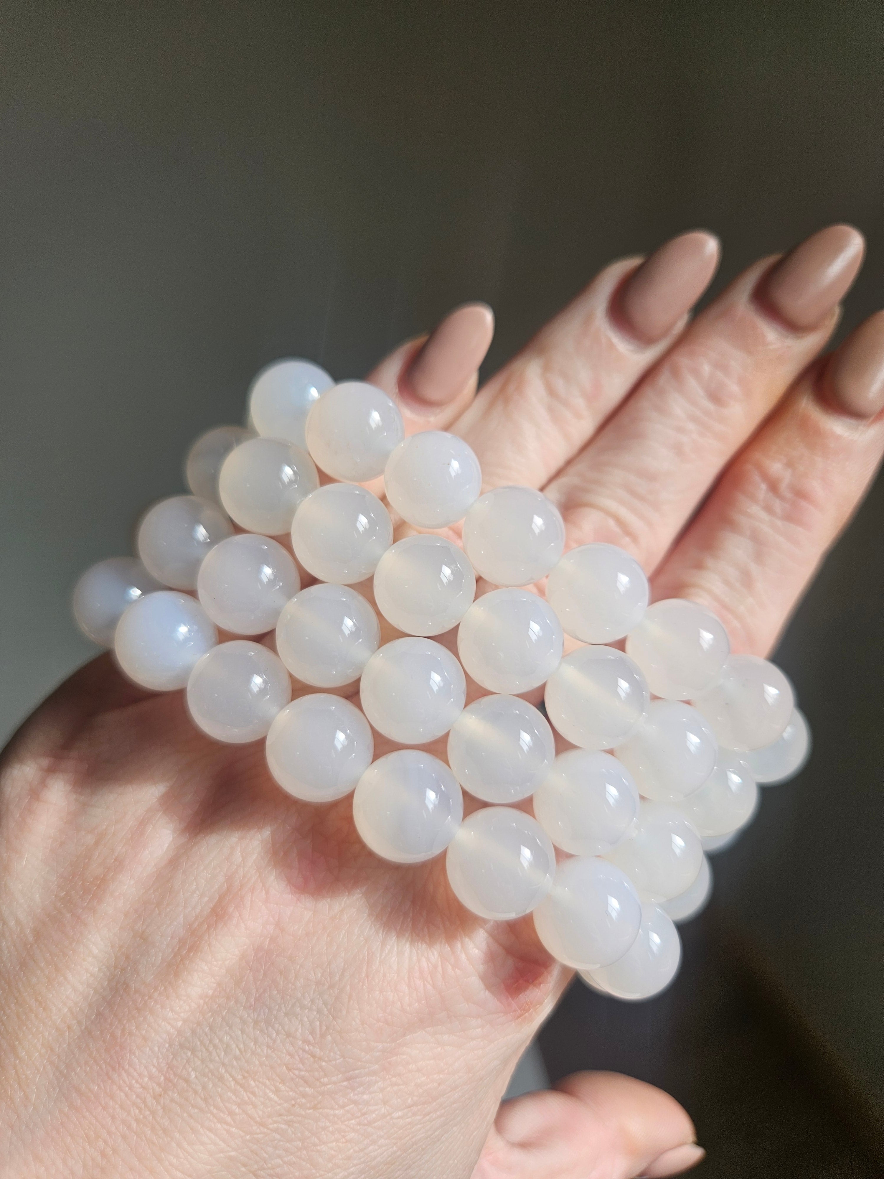 White Agate bracelet | 12mm