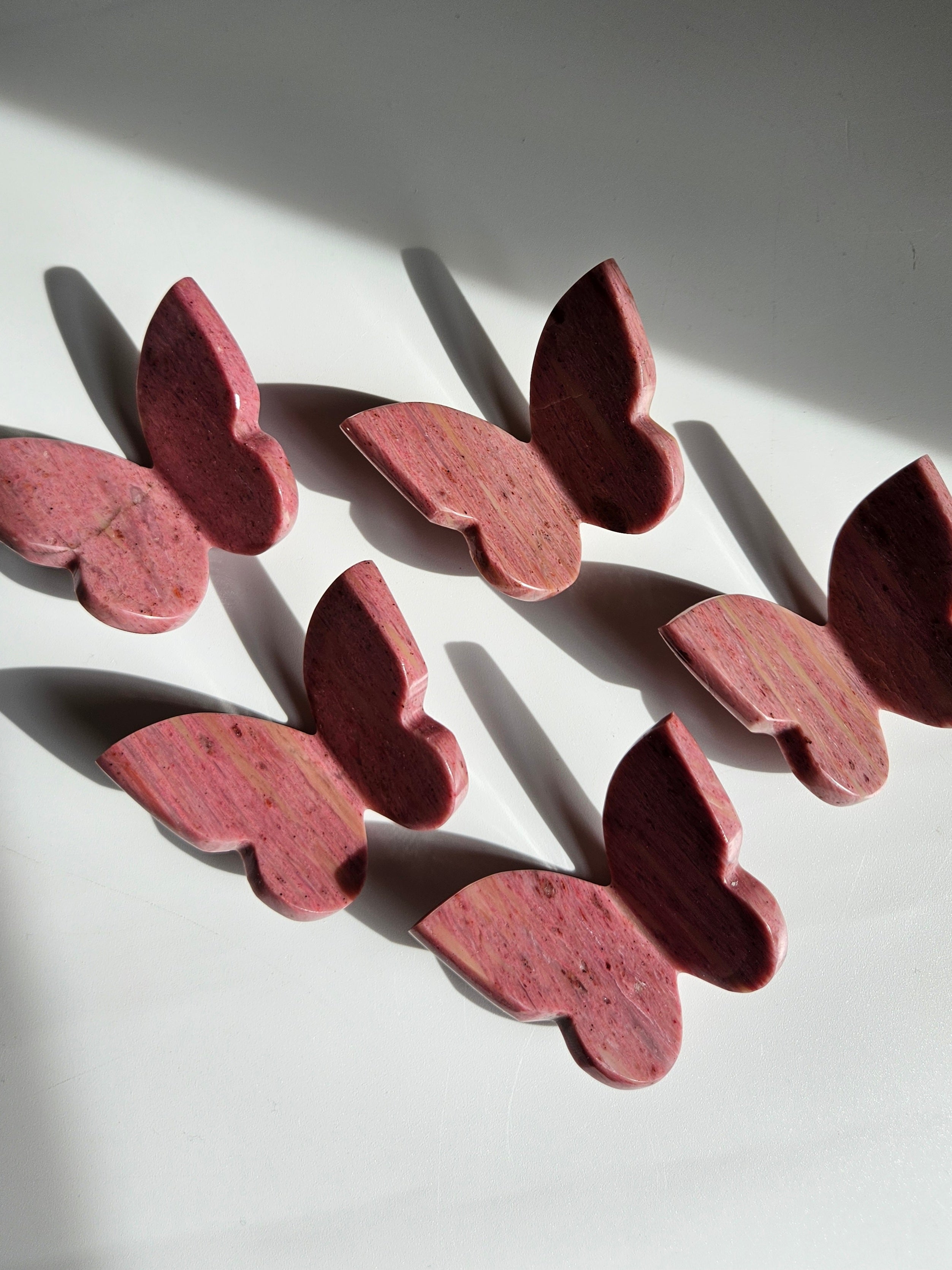 Pink Petrified Wood Butterfly