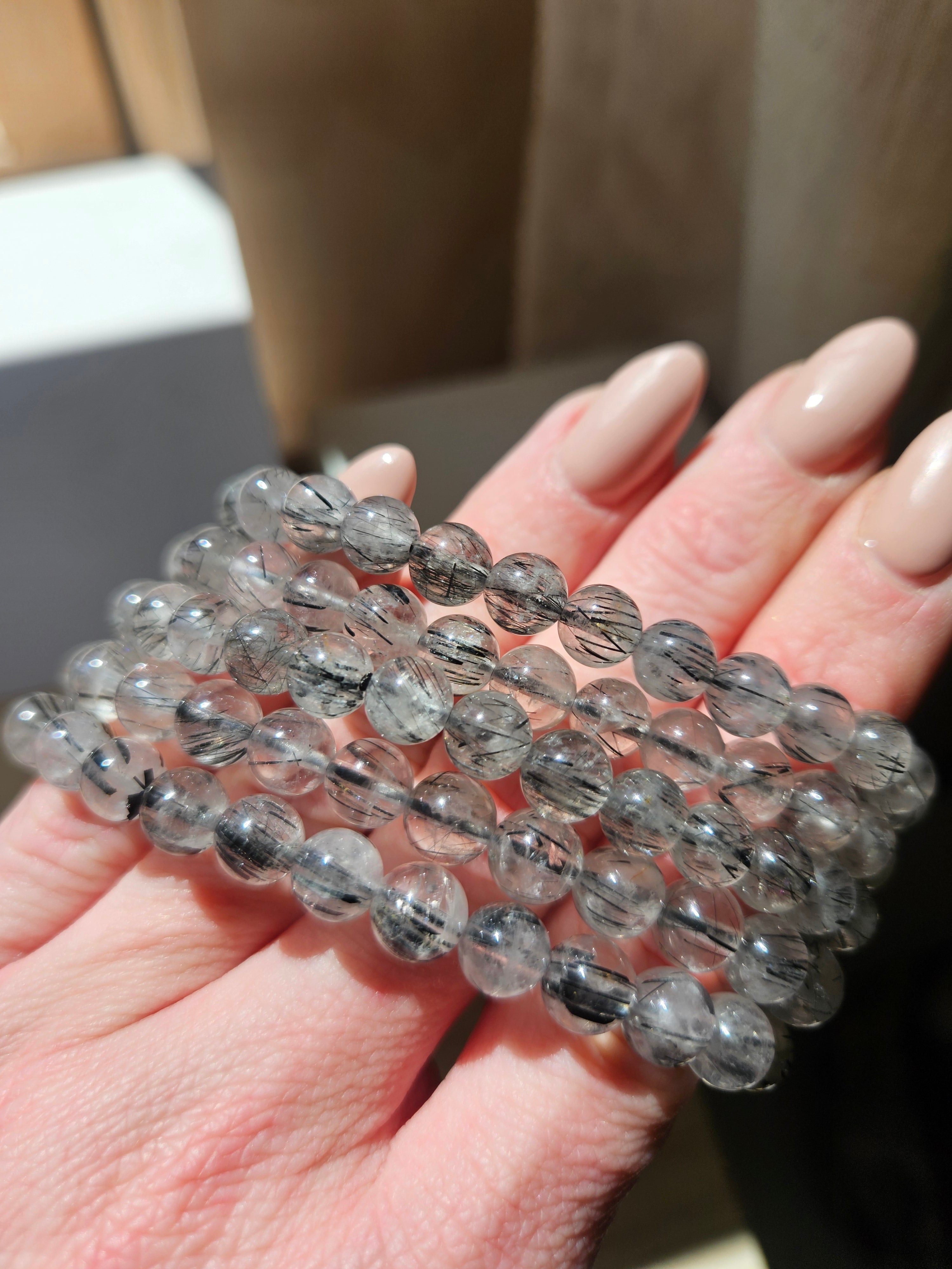 Tourmaline in Quartz bracelet | 7mm