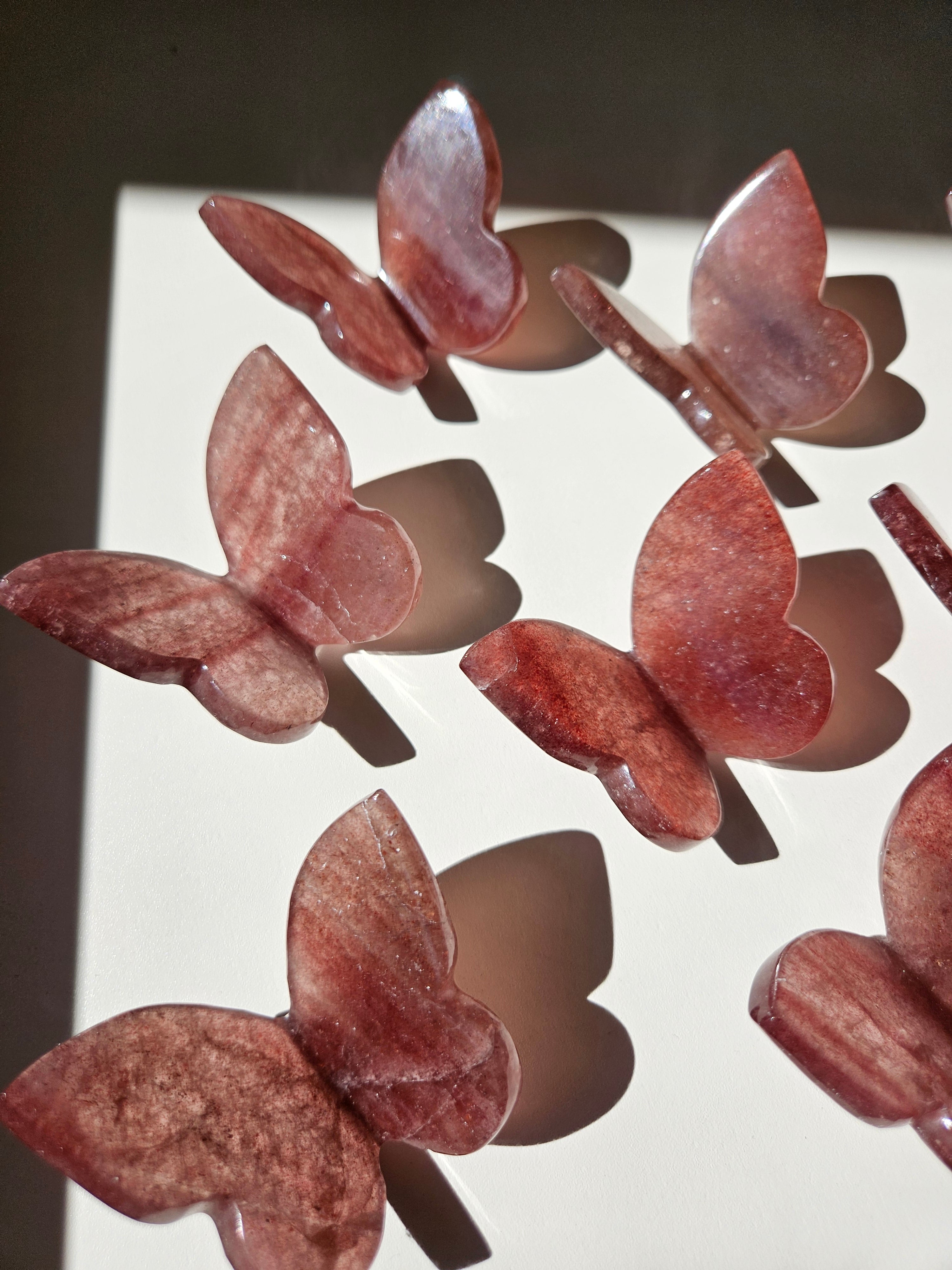 Strawberry Quartz Butterfly