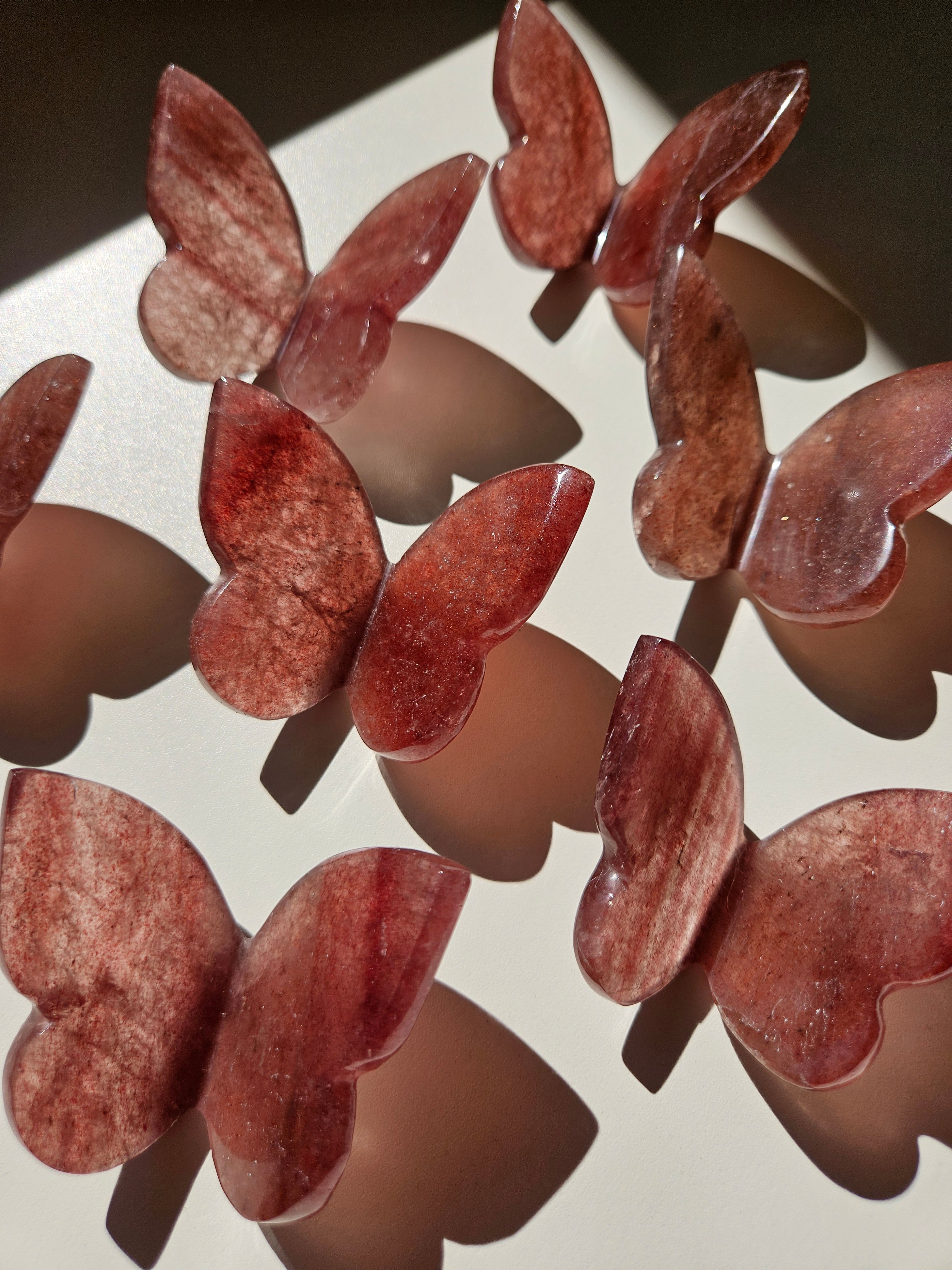 Strawberry Quartz Butterfly