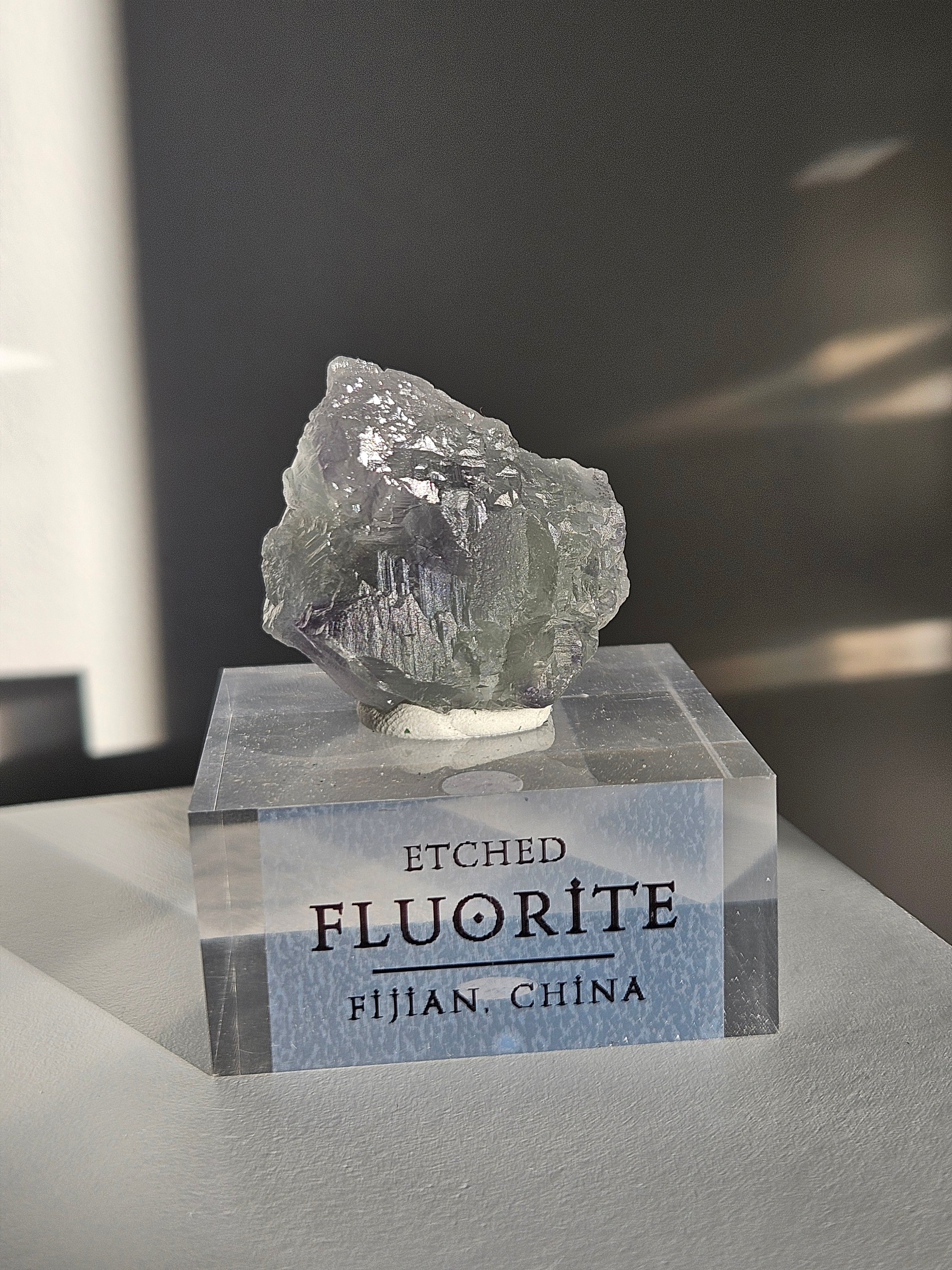 Bicolor hydroetched Fluorite 004