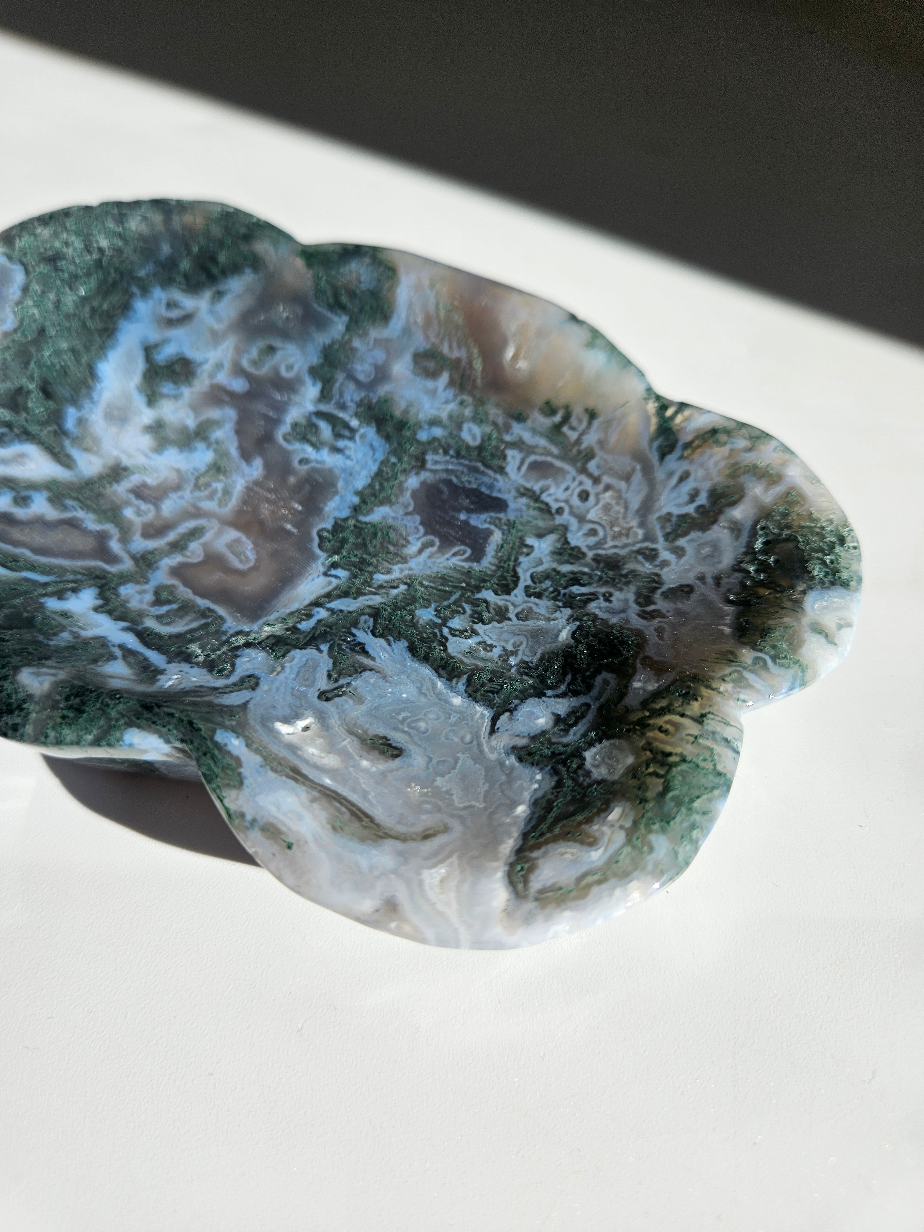 Moss Agate Freeform Bowl 008