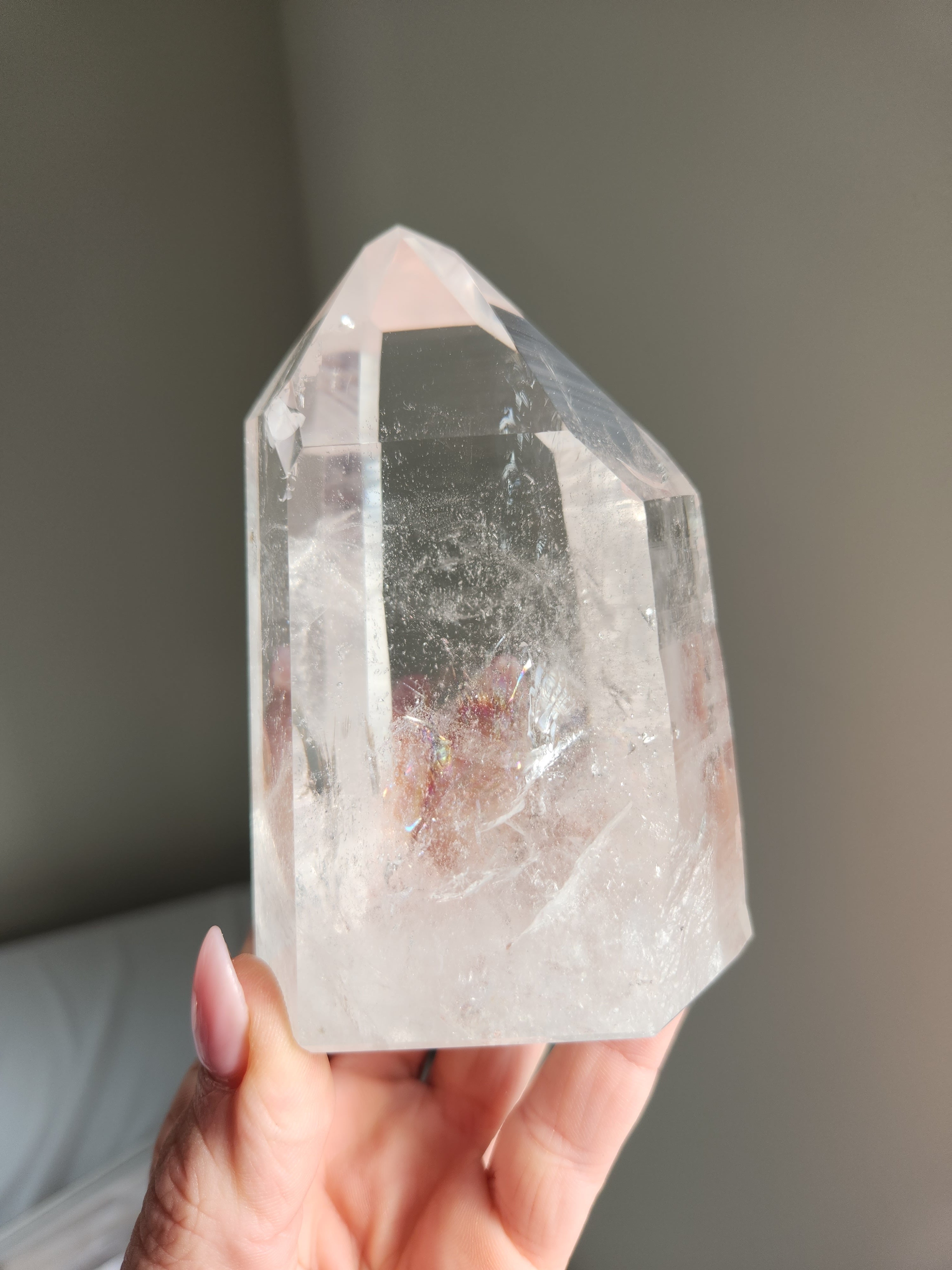 Semi Polished Lemurian Quartz Tower 012