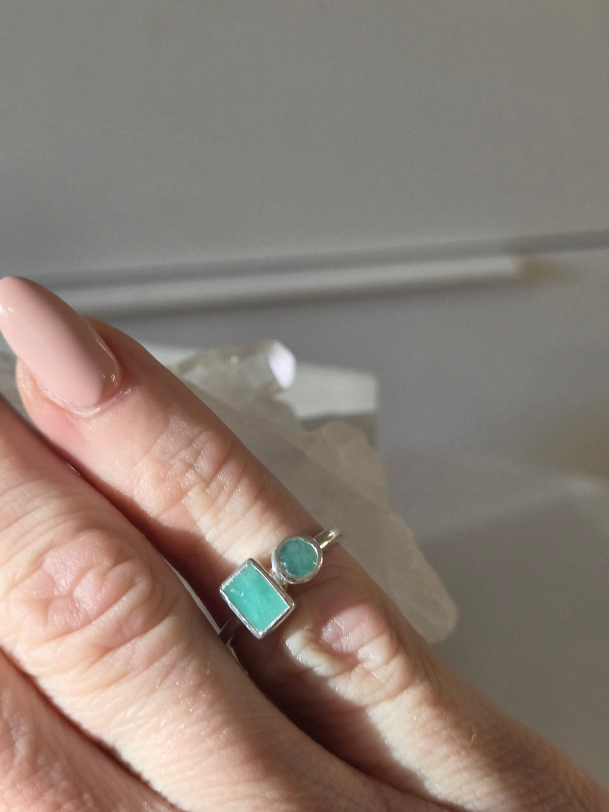 Size 5 | emerald Ring | silver 026