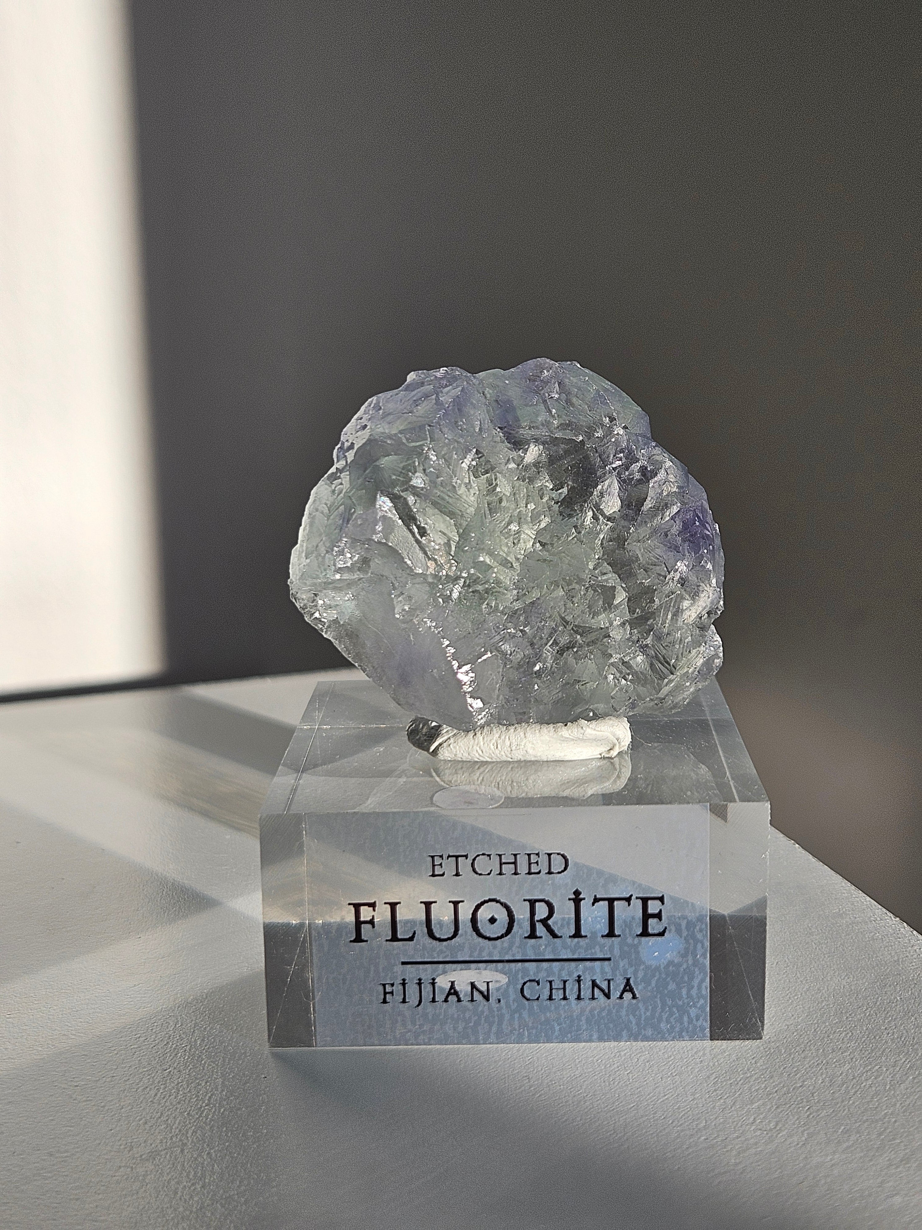 Bicolor hydroetched Fluorite 006