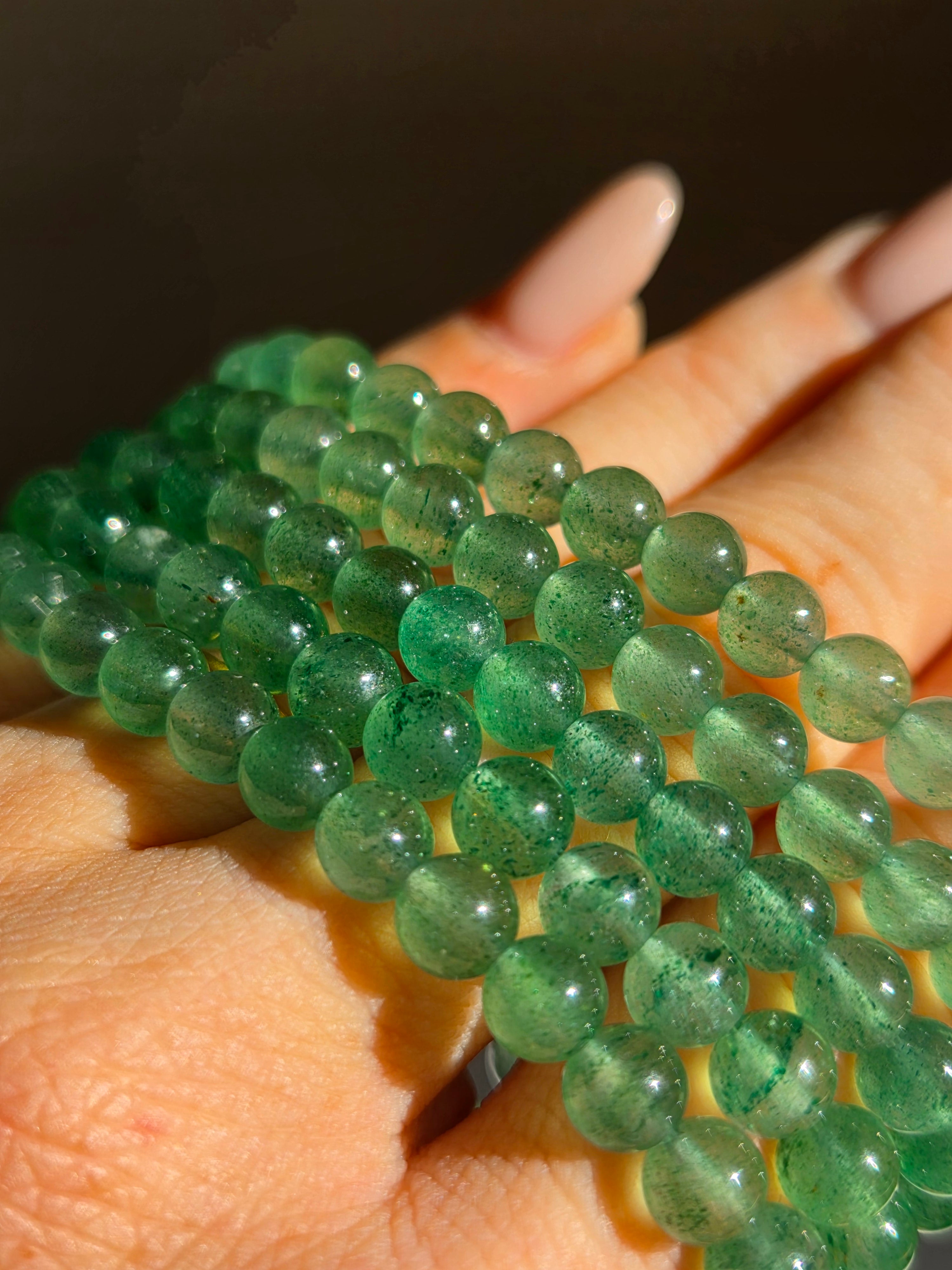 Green Strawberry Quartz Bracelet | 6mm