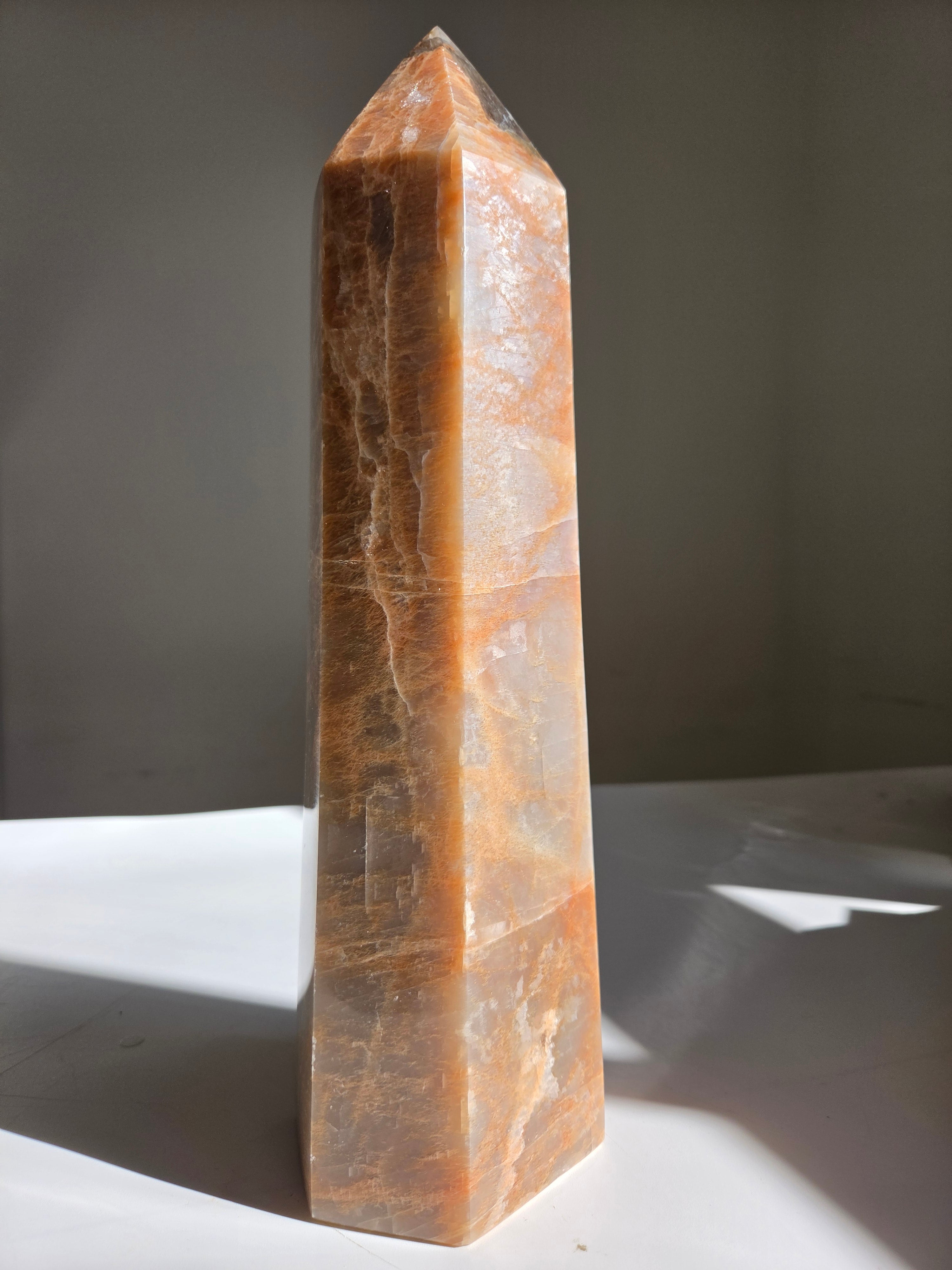Peach Moonstone x Smoky Quartz Tower 002