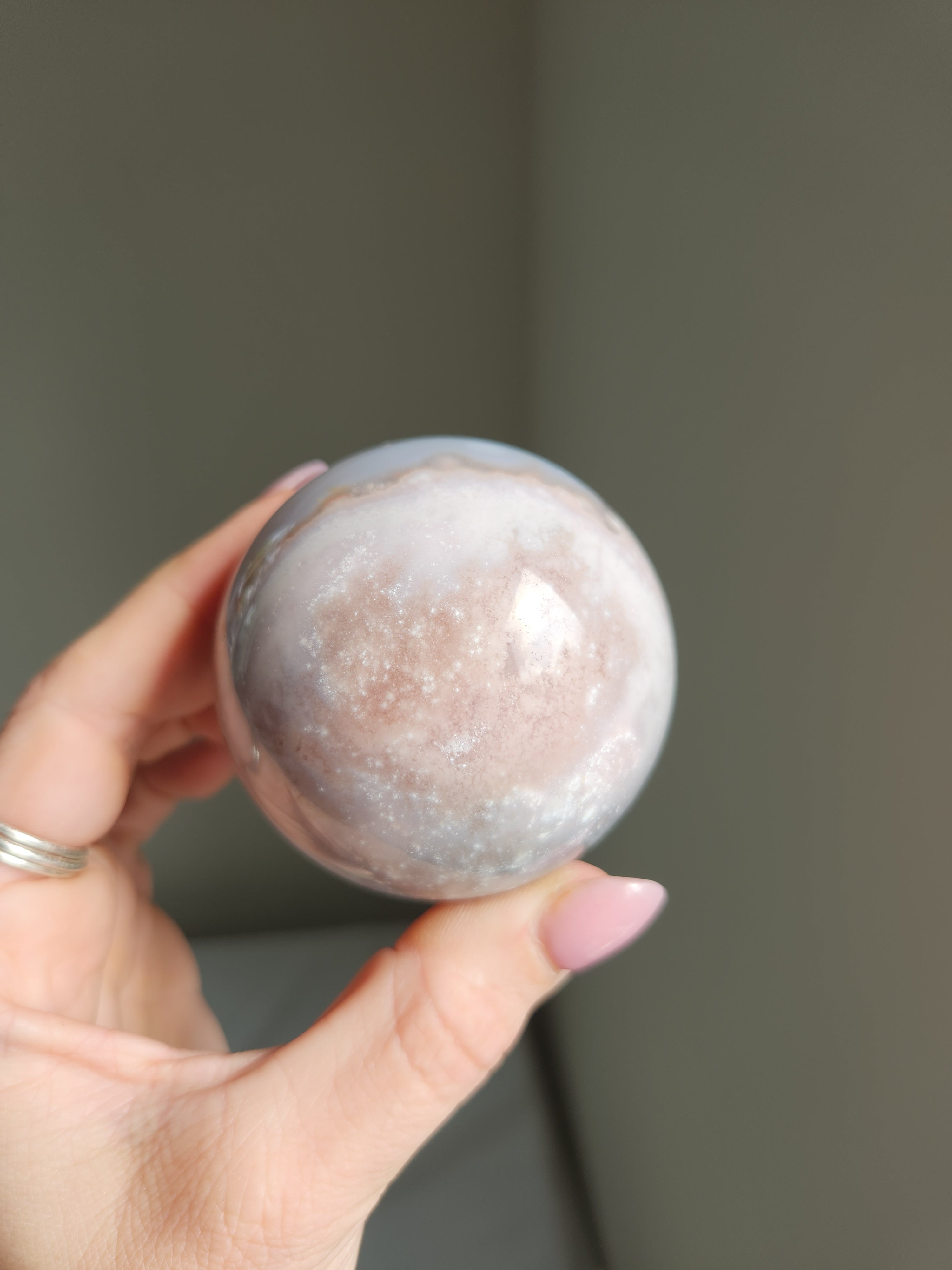 Flower Agate Sphere 008