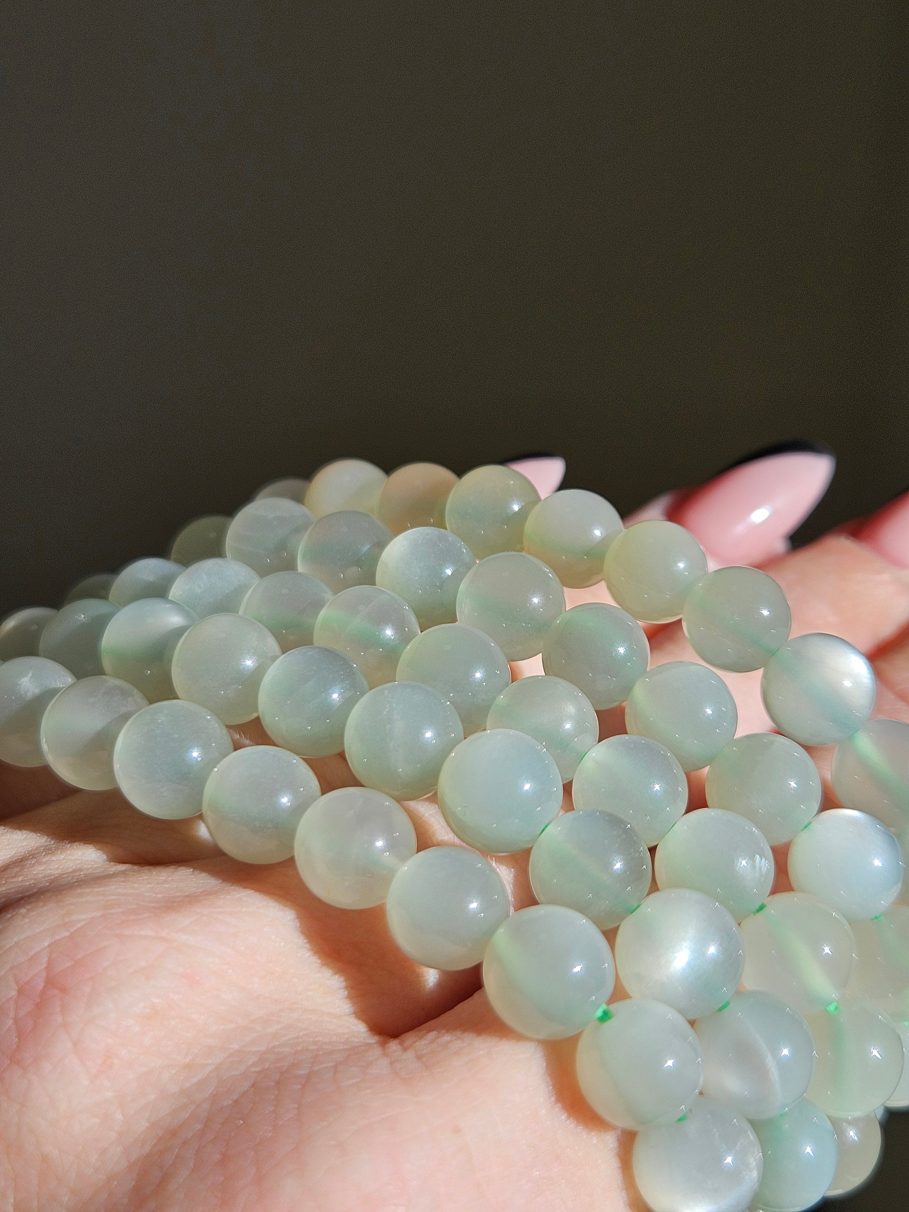 Green Moonstone Bracelet | 8mm