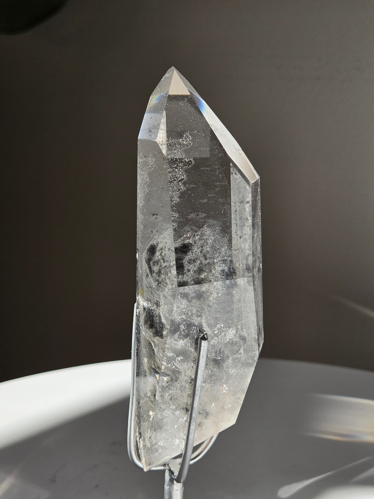 Phantom Lemurian Quartz on stand 002