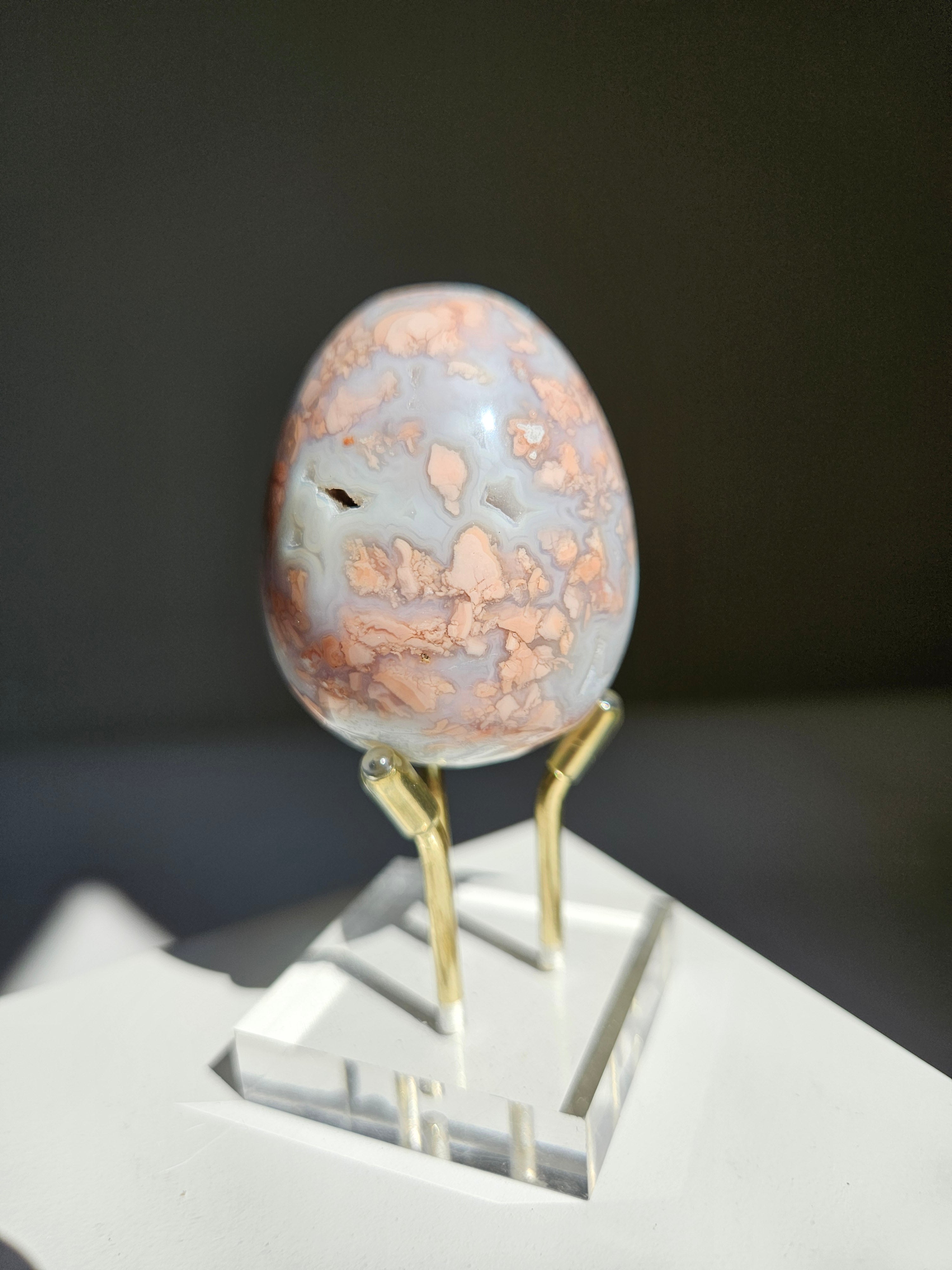 Pink Agate Egg 002