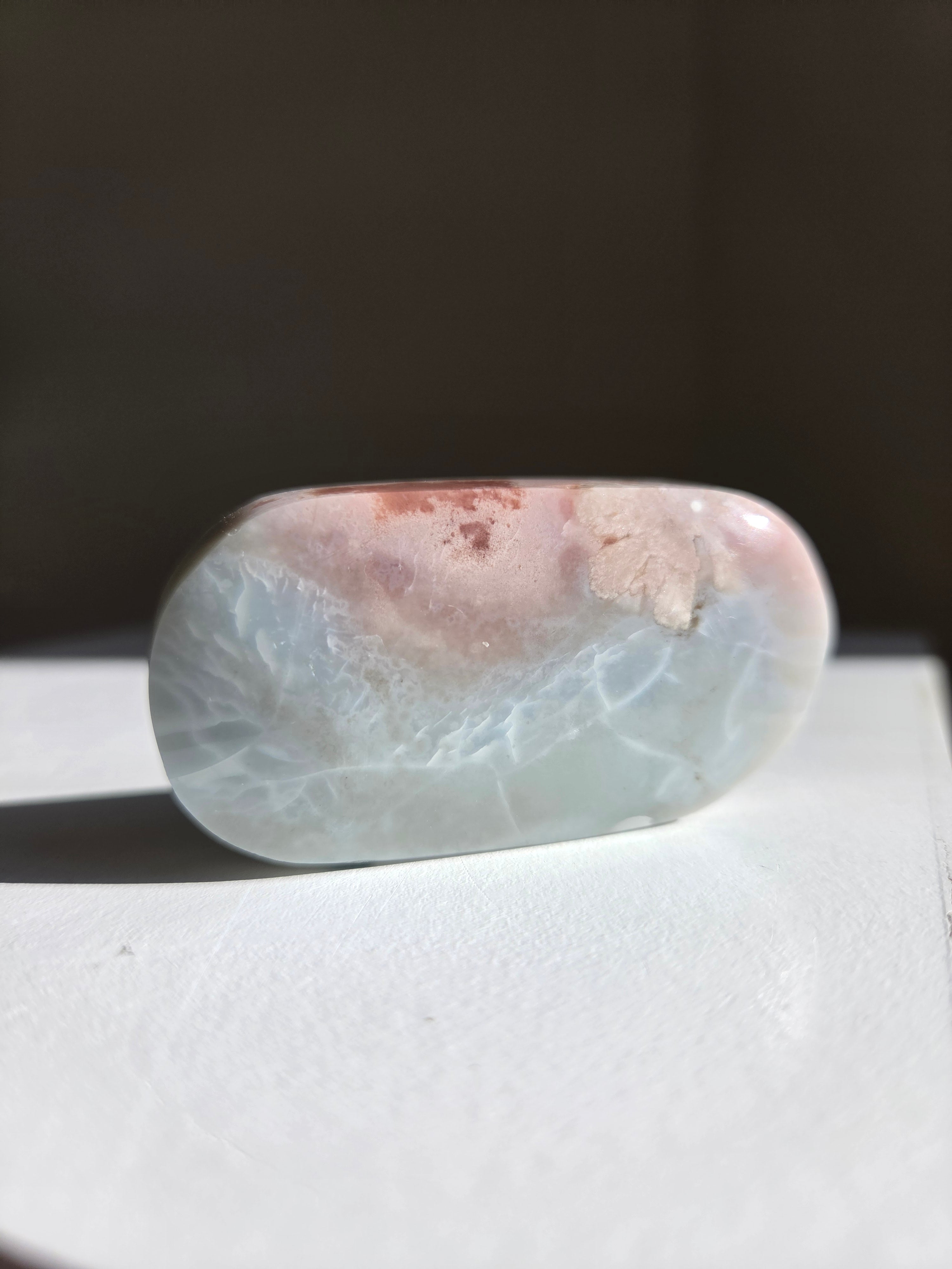 Green Flower Agate Palmstone 005