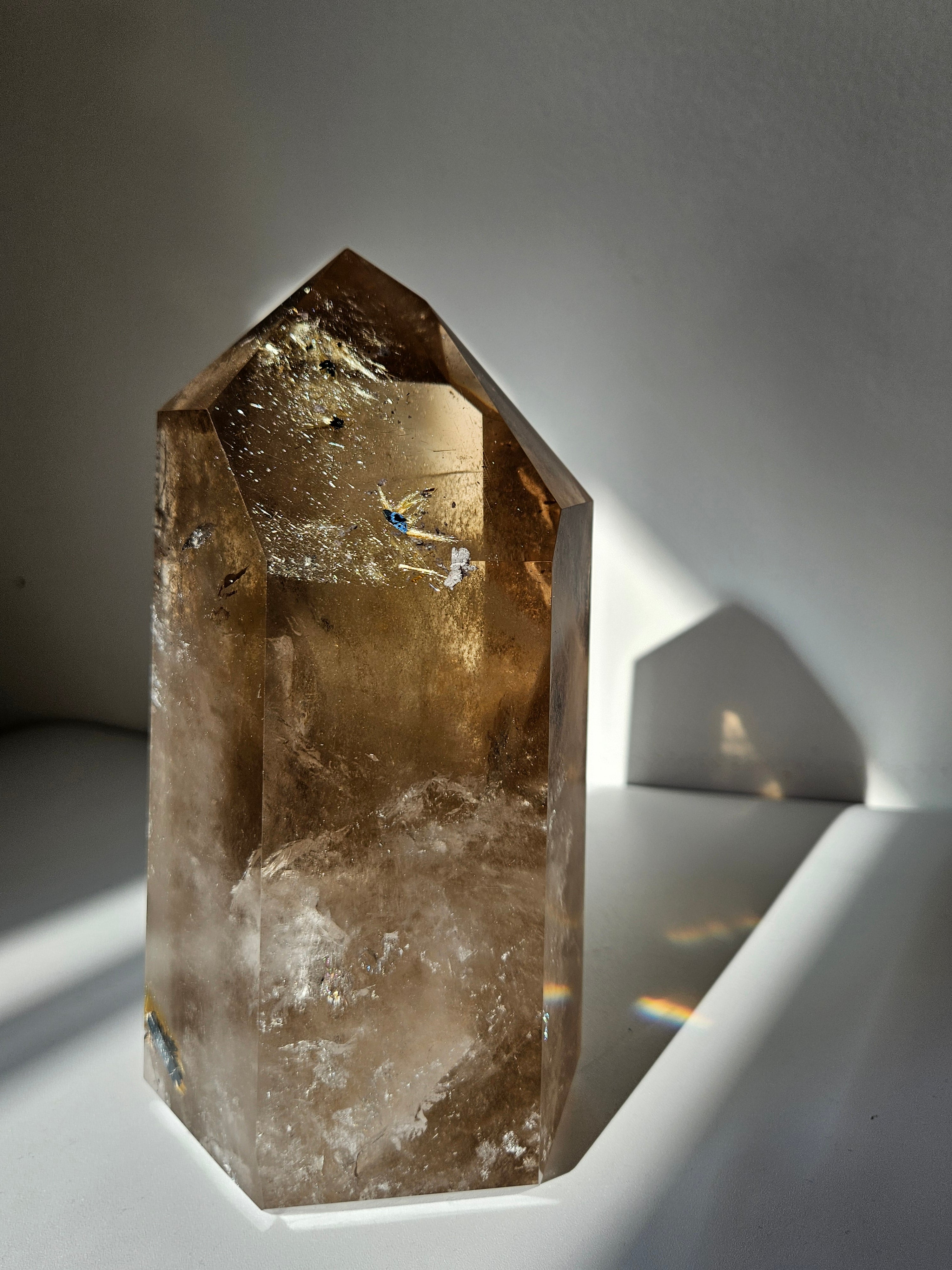 Phantom Smoky Quartz Tower with Rutile