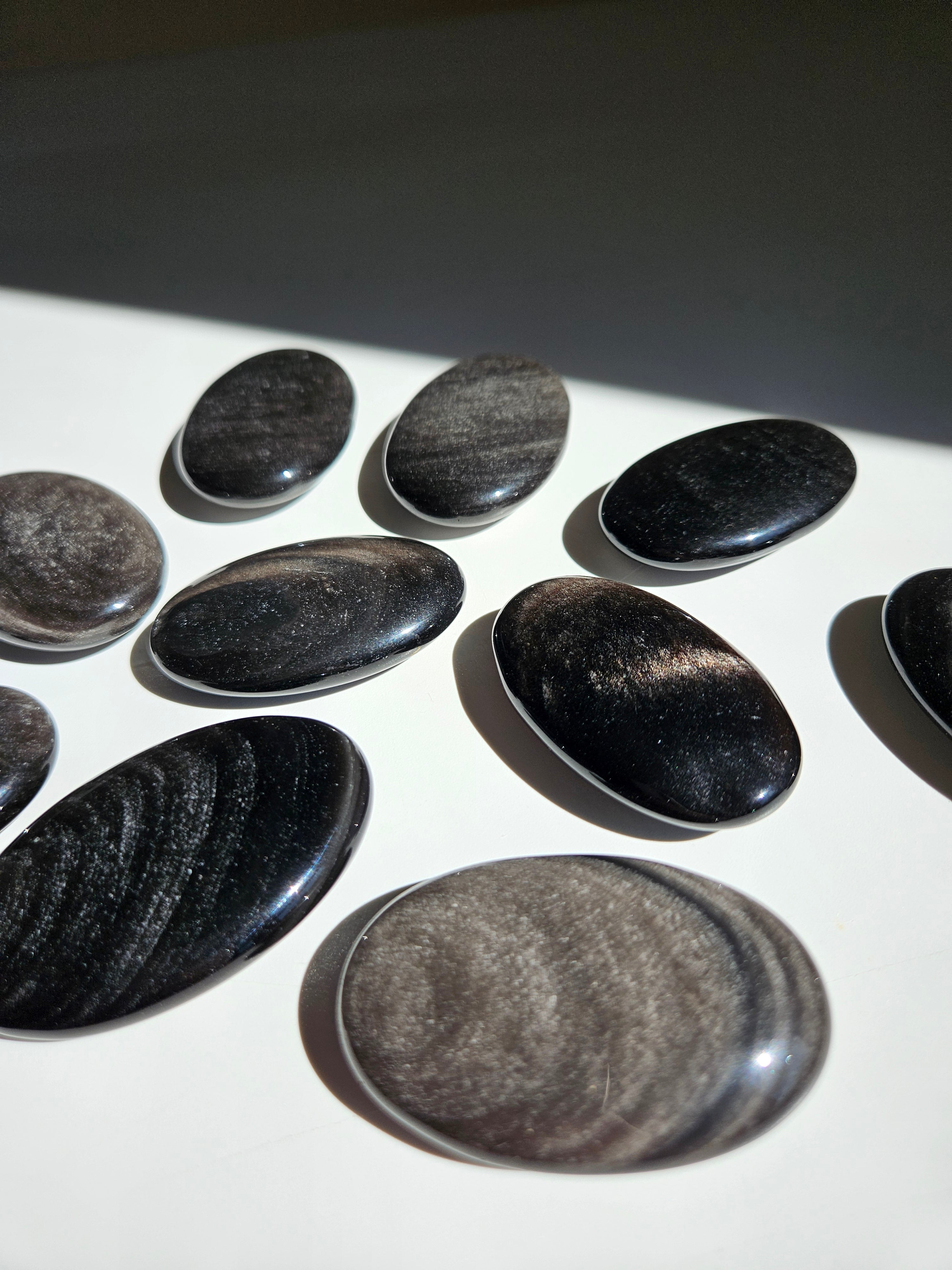 Silver Obsidian Palmstone