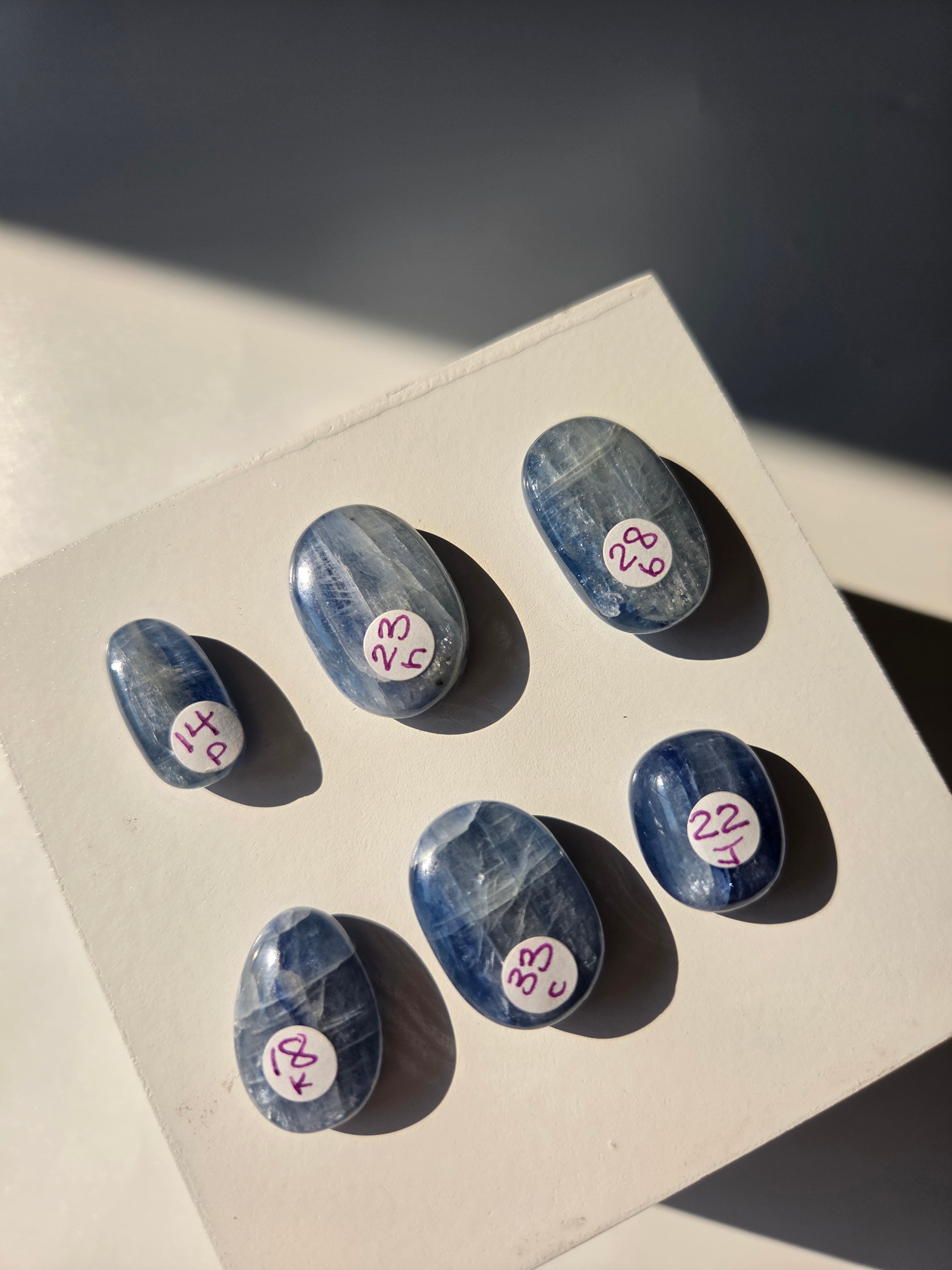 Blue Kyanite Mini Palmstone | select your piece