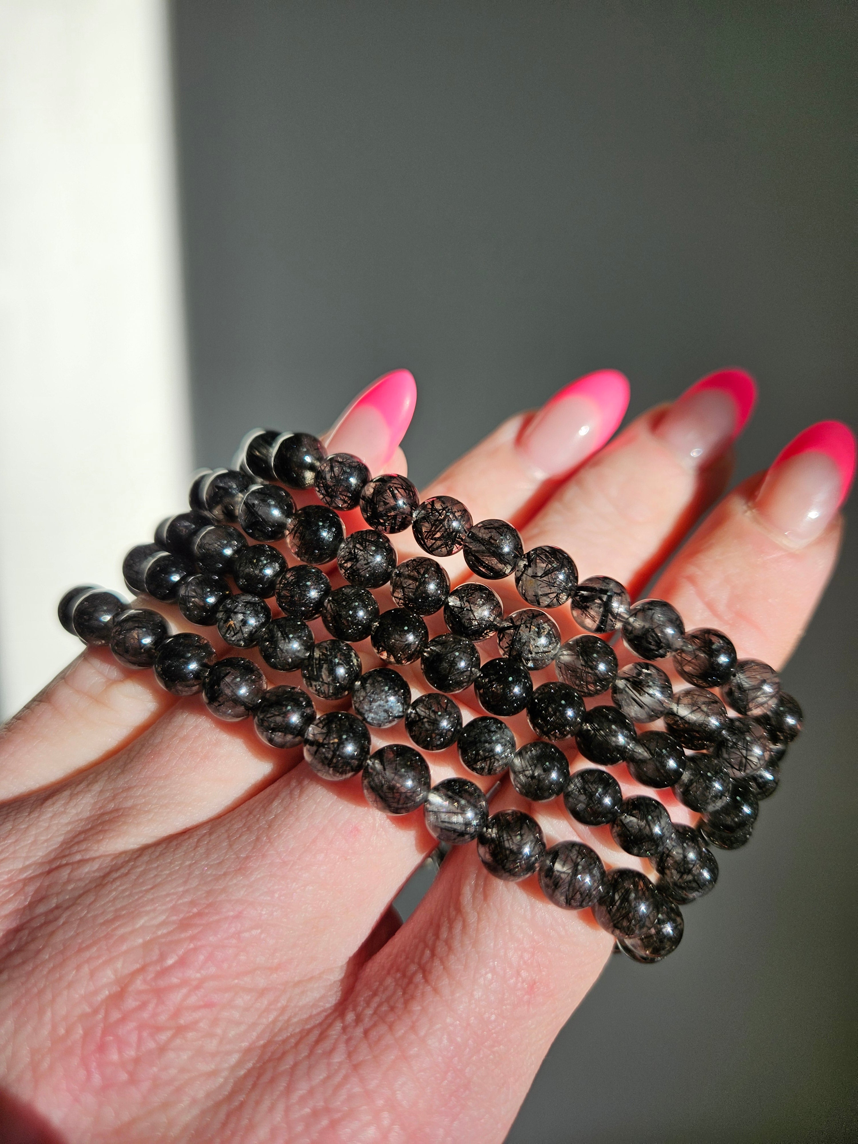 Tourmaline in Quartz bracelet | 6mm
