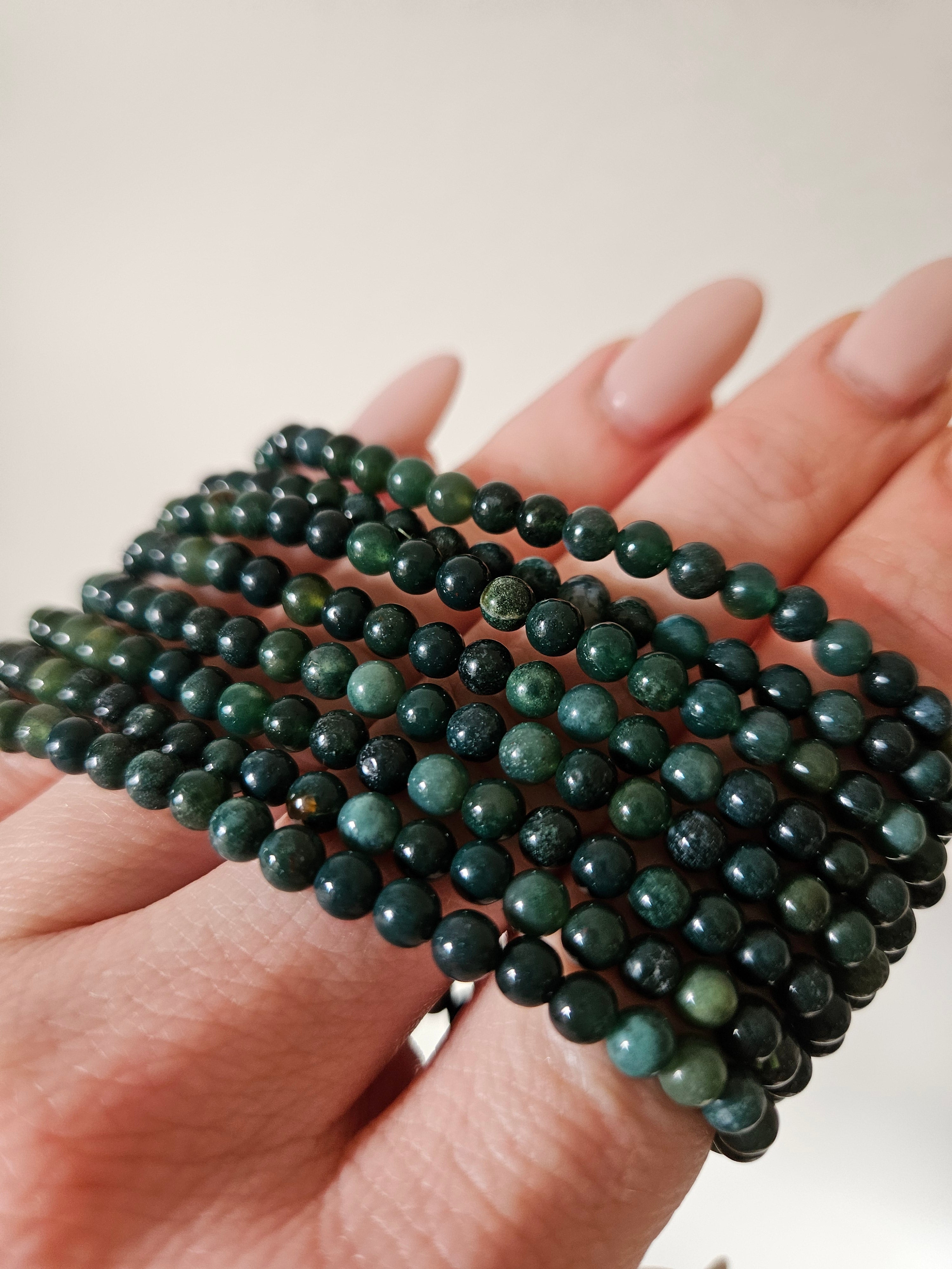 Moss Agate Bracelet | 4mm