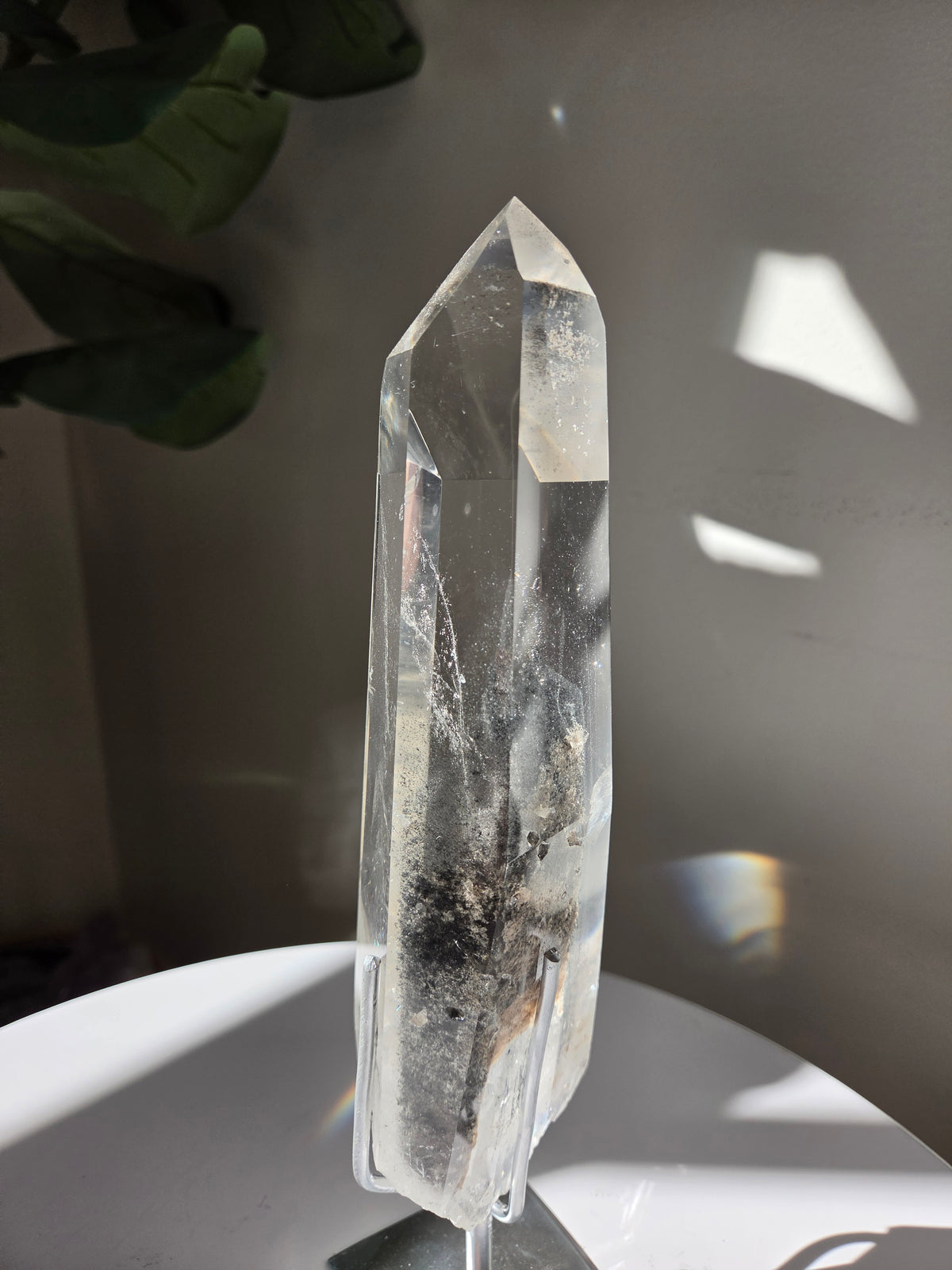 Phantom Lemurian Quartz on stand 001
