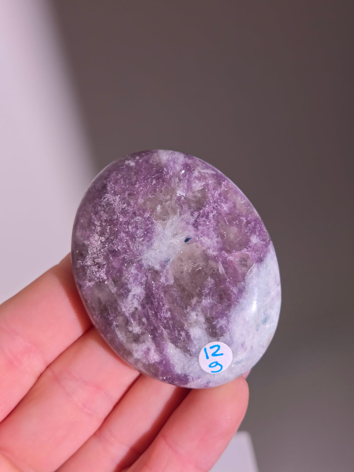 Pink Tourmaline x Lepidolite Palmstone 002