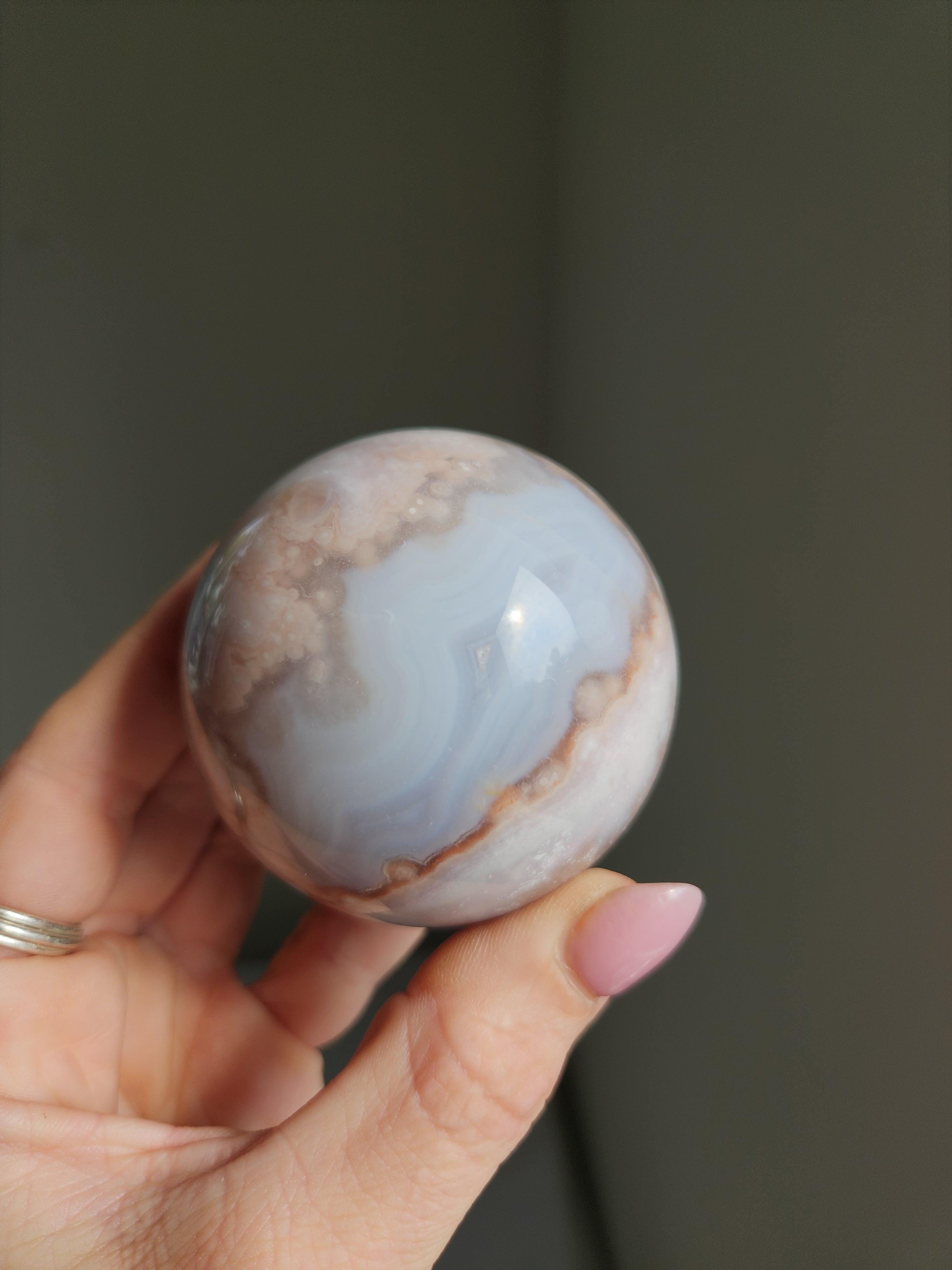 Flower Agate Sphere 008