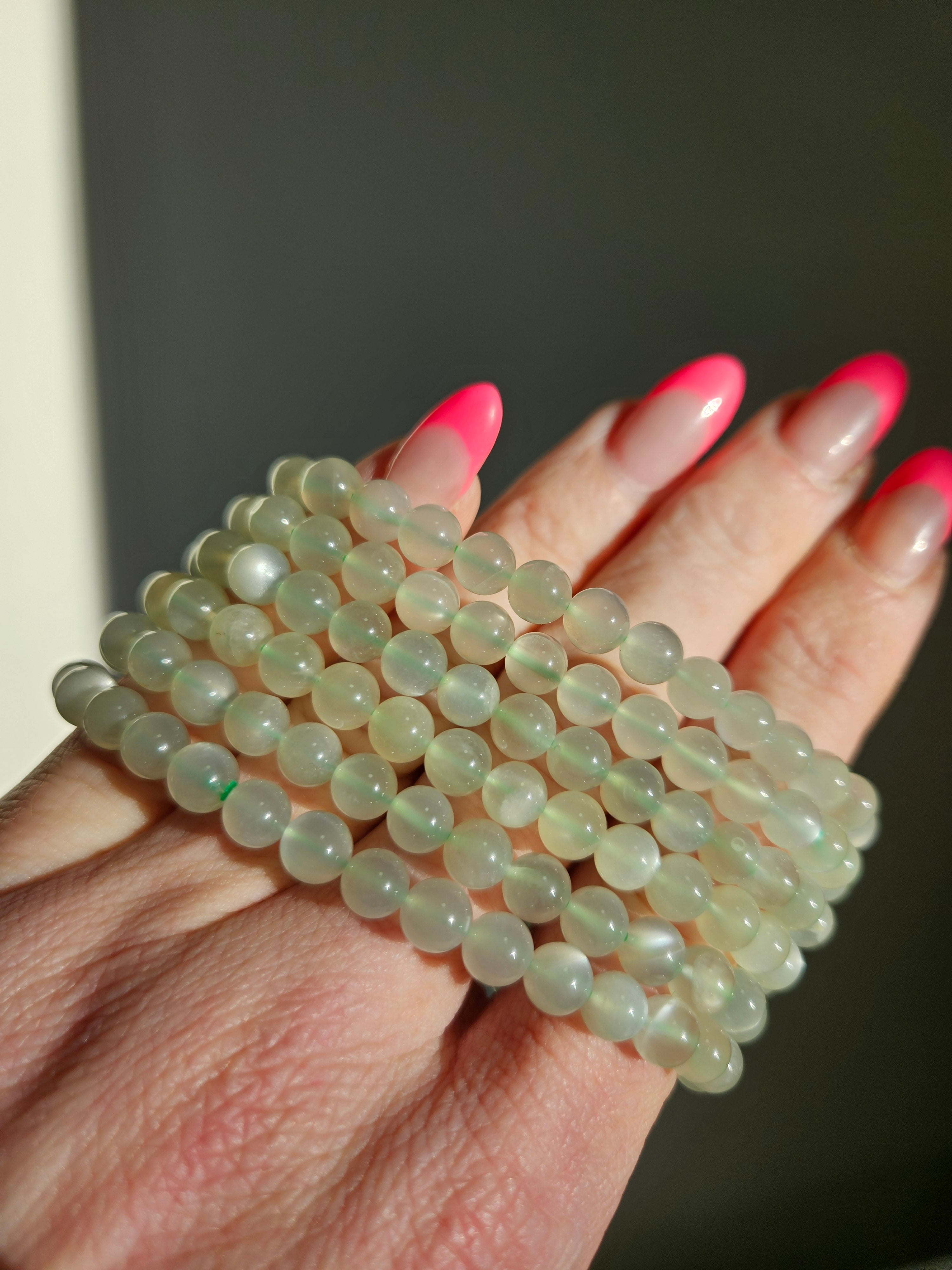 Green Moonstone Bracelet | 6mm