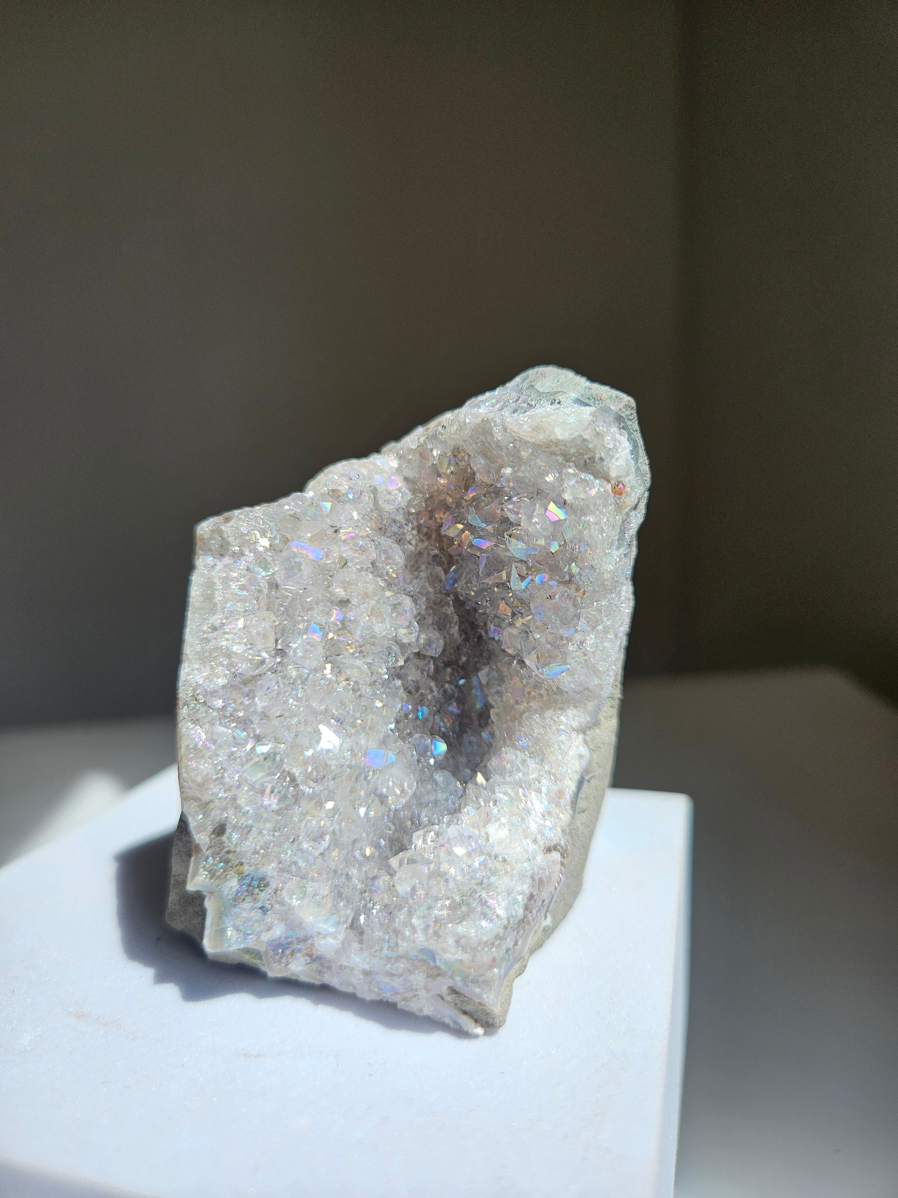 Rainbow Aura Amethyst Cluster 009