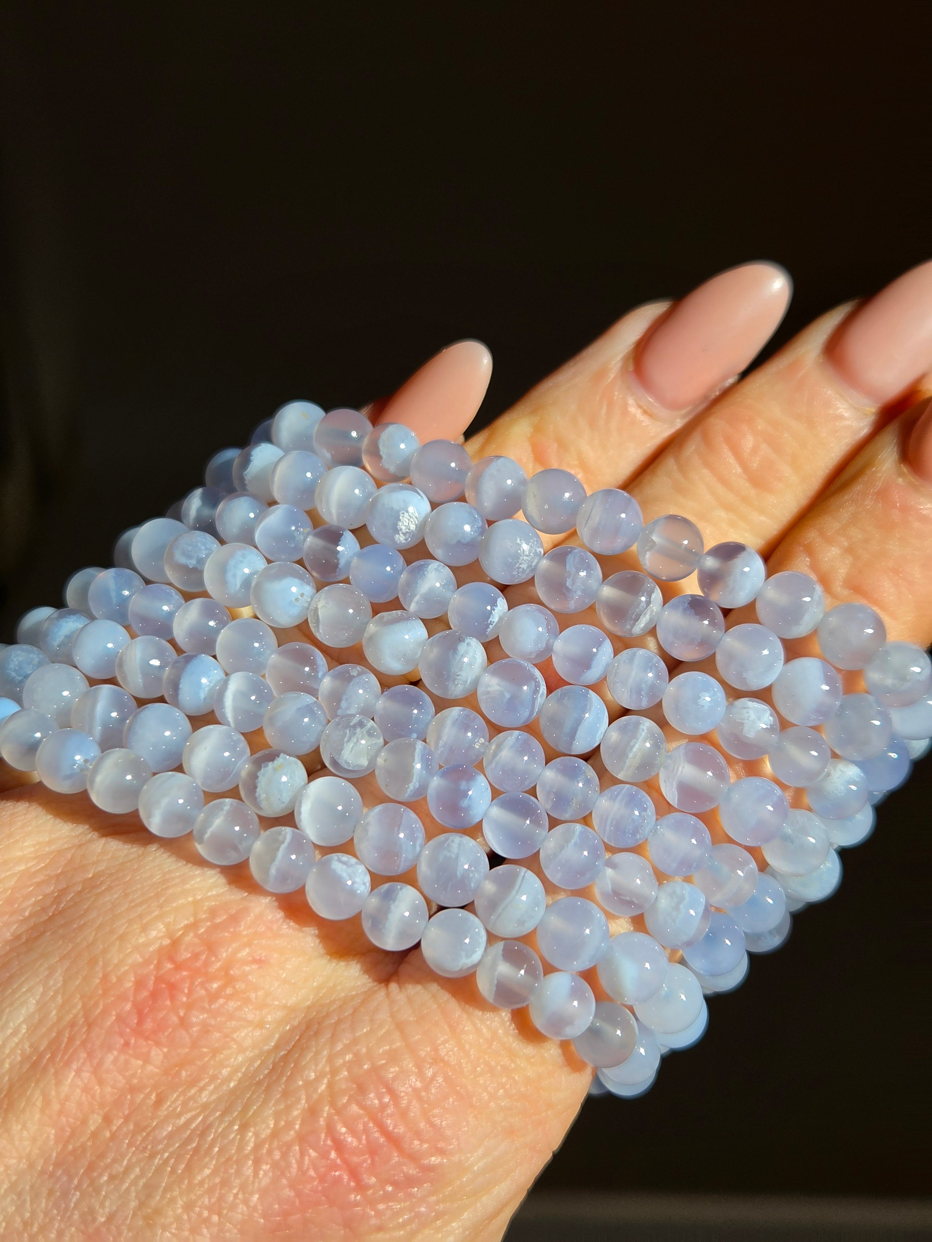 Blue Lace Agate bracelet | 6.5mm