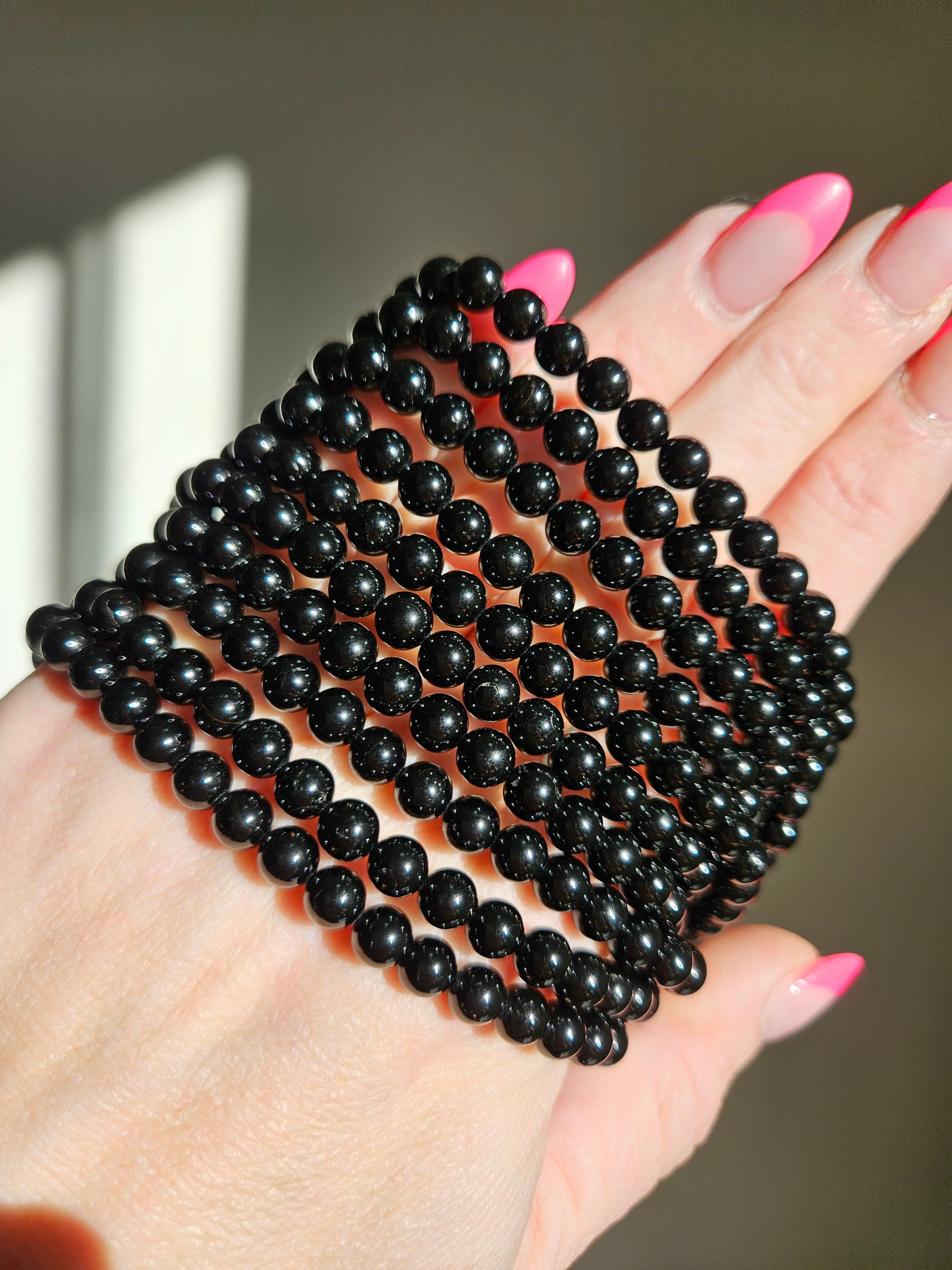 Black Tourmaline 3 wrap bracelet | 6mm