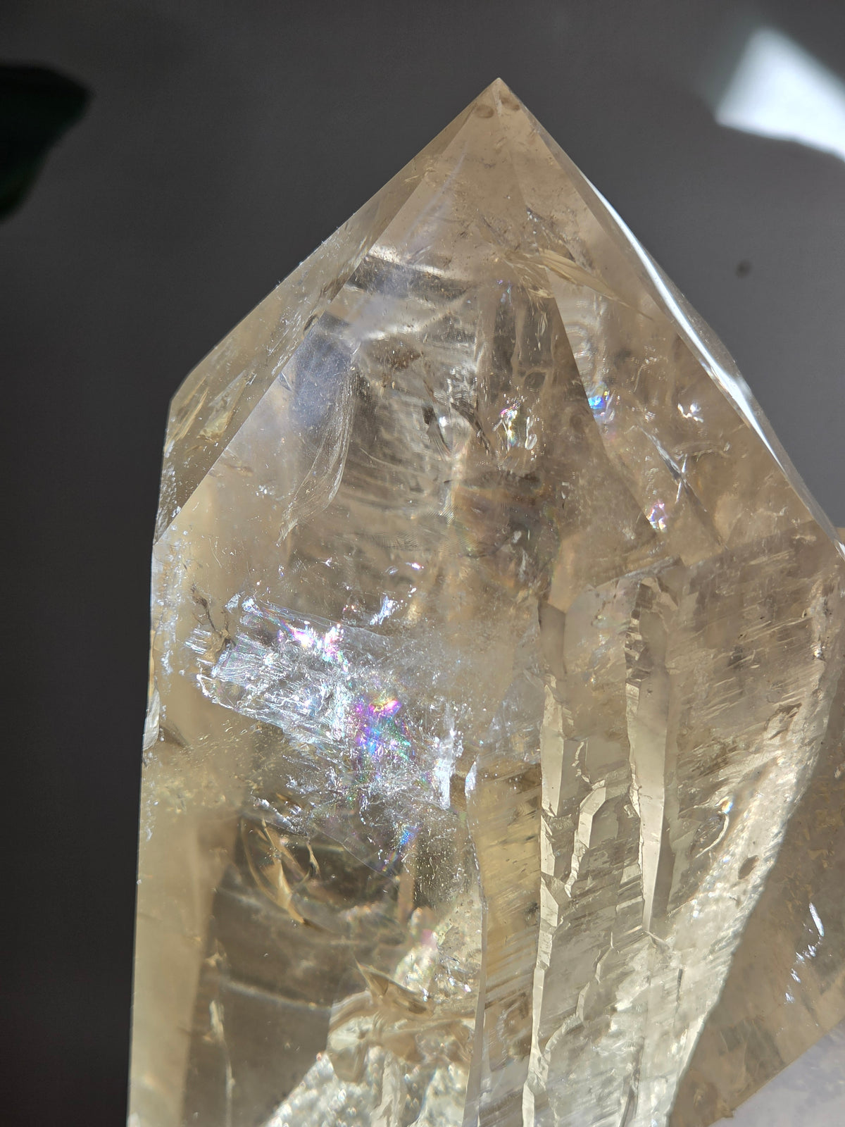 Semipolished Citrine Lemurian Twin Statement